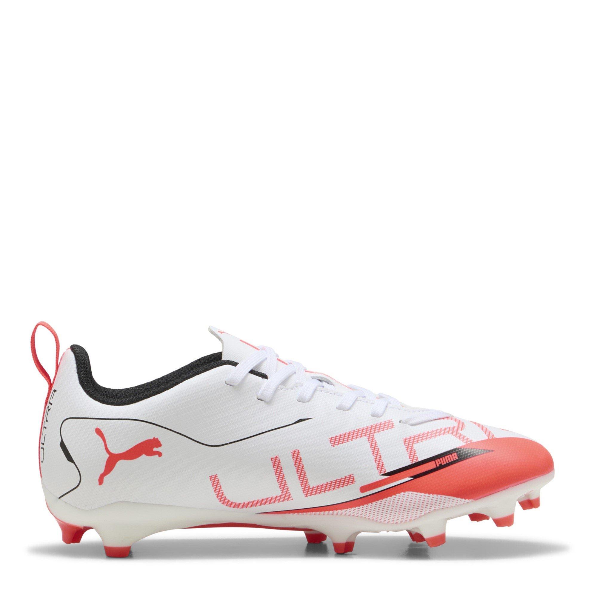 White/Red - Puma - Childrens PUMA Ultra 5 Play Firm Ground Football Boots - 4
