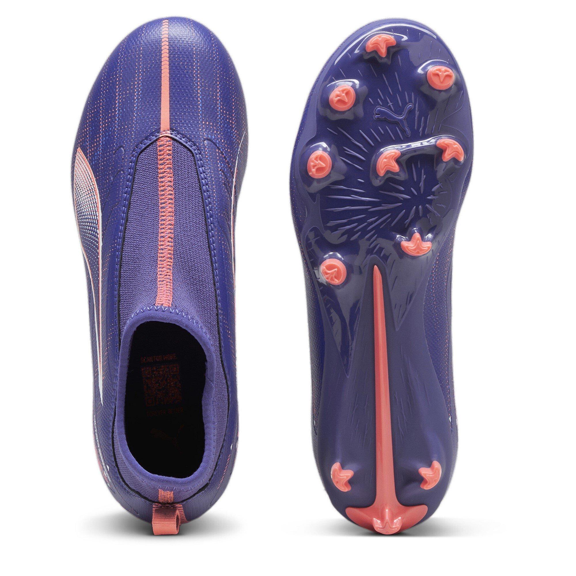 Purple/Wht/Org - Puma - Ultra Match+ Laceless Junior Firm Ground Football Boot - 3