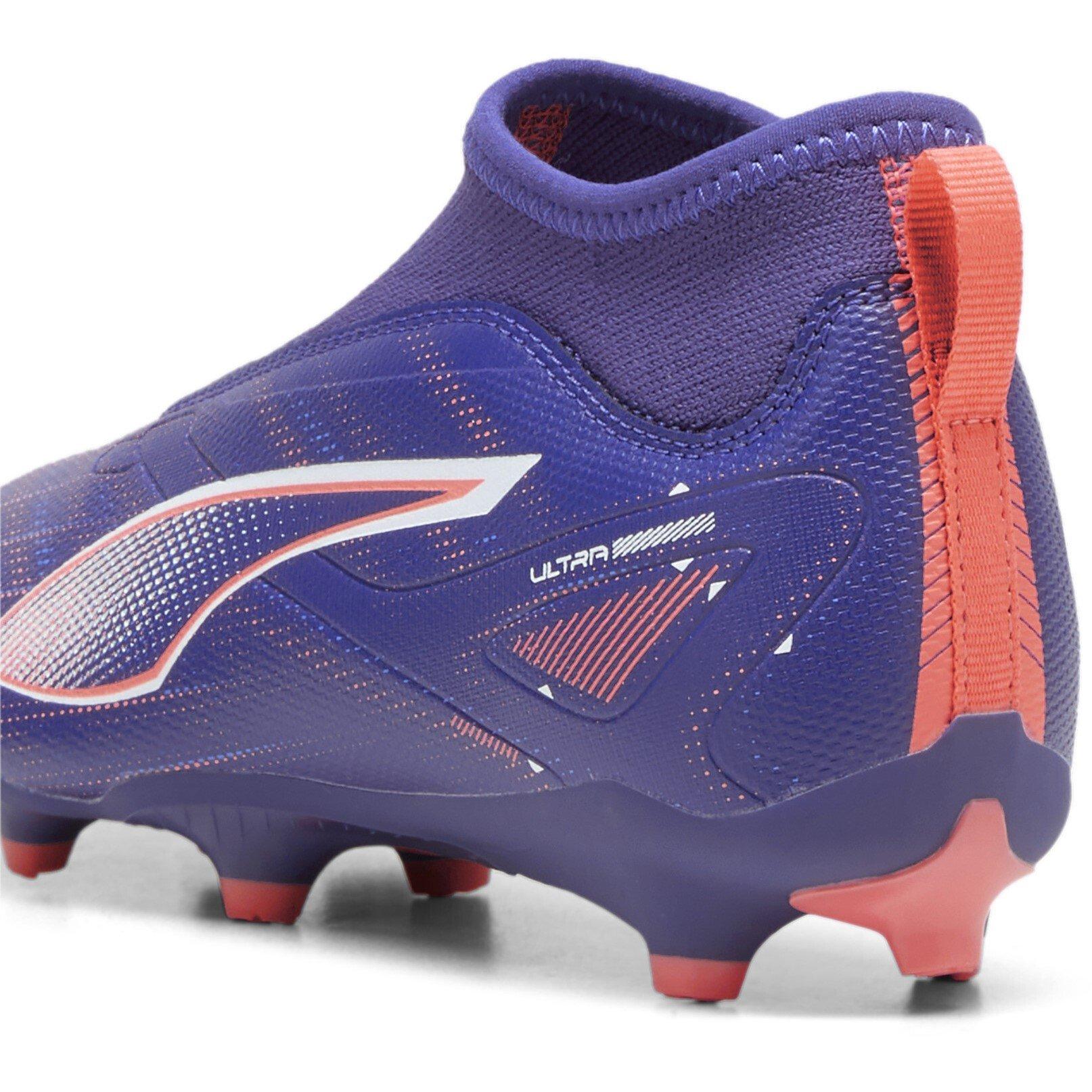 Purple/Wht/Org - Puma - Ultra Match+ Laceless Junior Firm Ground Football Boot - 5