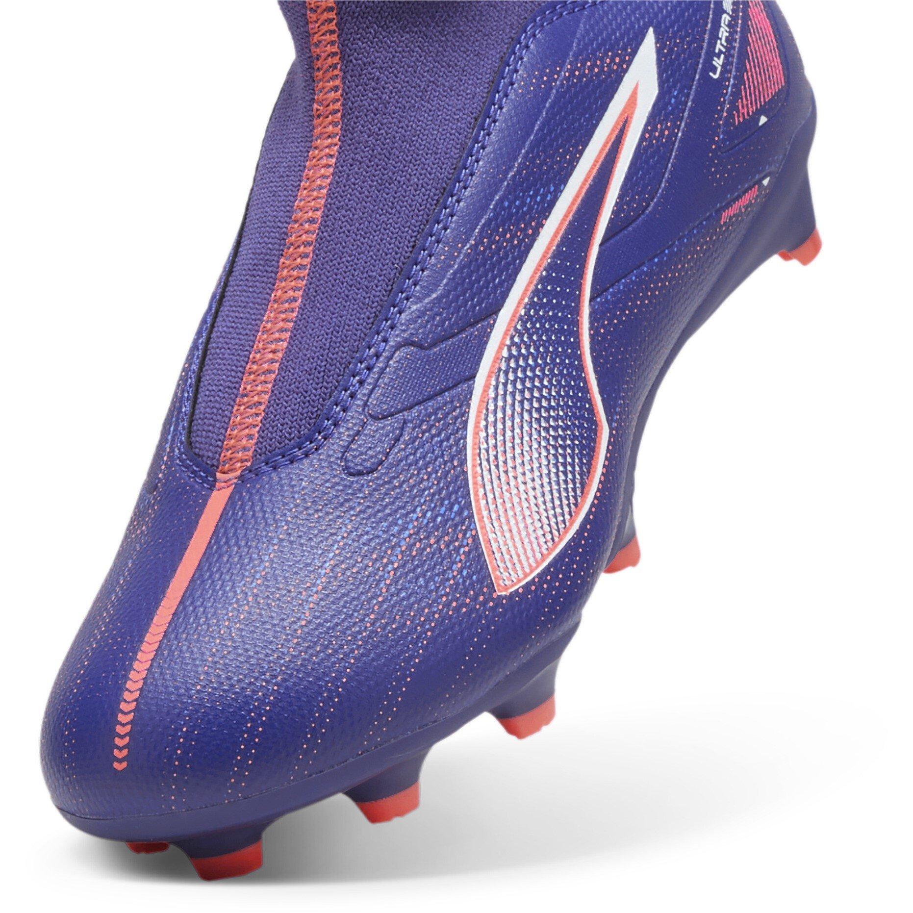 Purple/Wht/Org - Puma - Ultra Match+ Laceless Junior Firm Ground Football Boot - 6