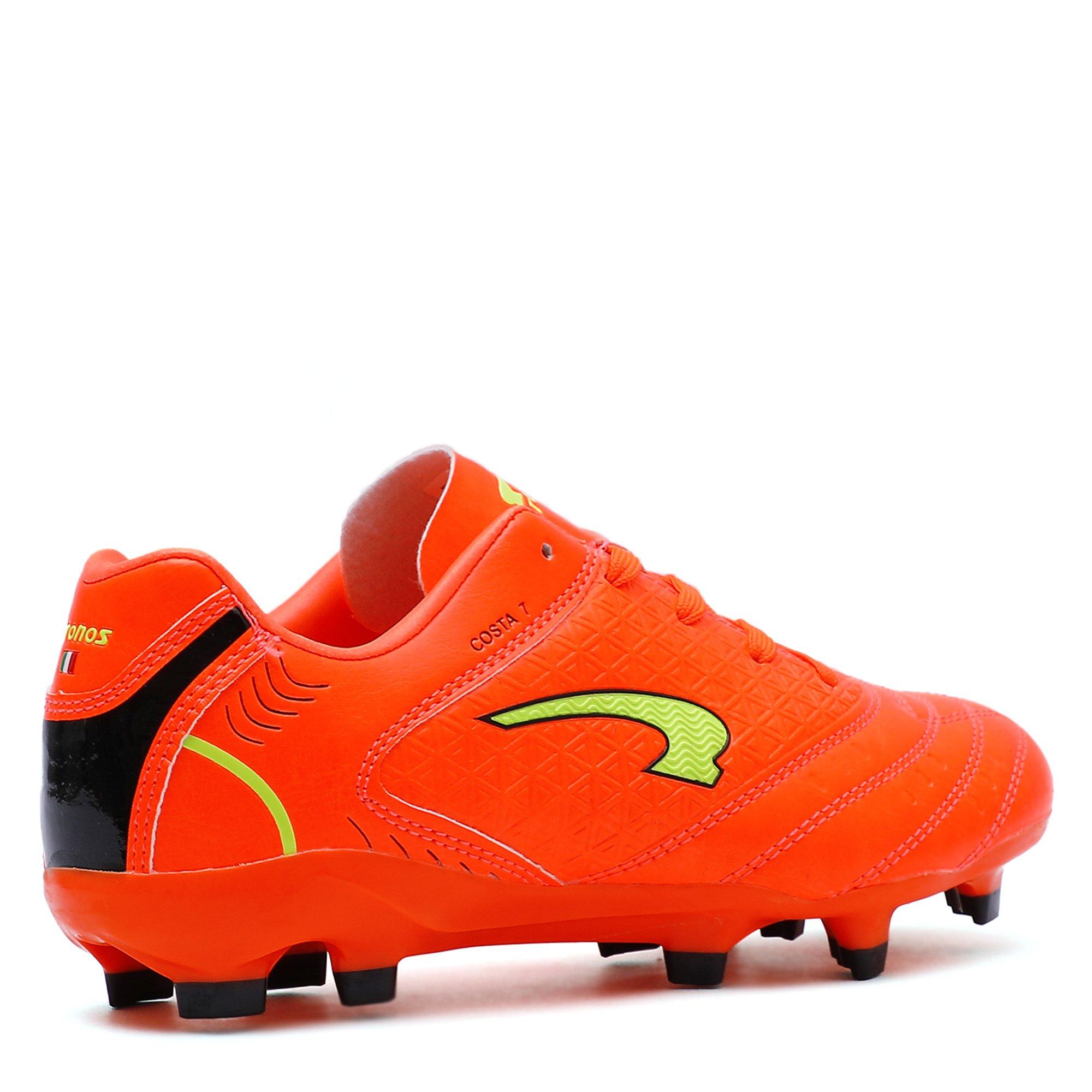 Orange/Black - Kronos - Costa 7 Firm Ground Childrens Football Boots - 6
