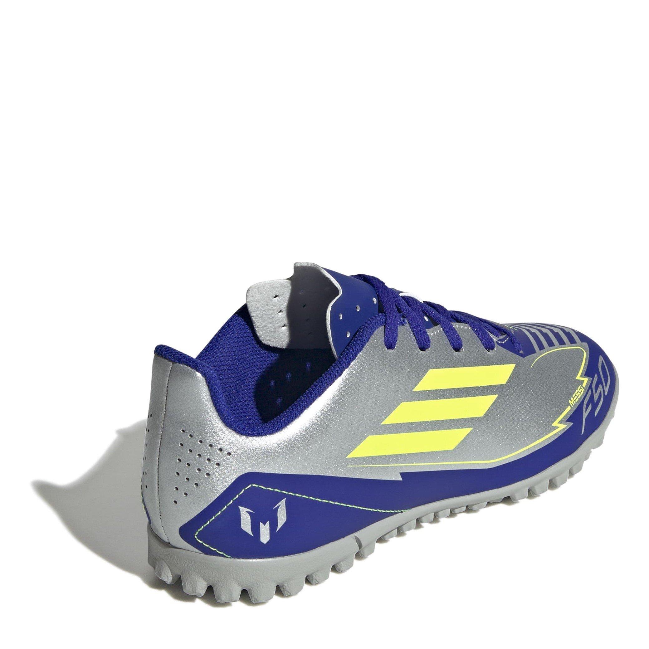 Argento/Blu - adidas - F50 Club Children Astro Turf Football Boots - 4