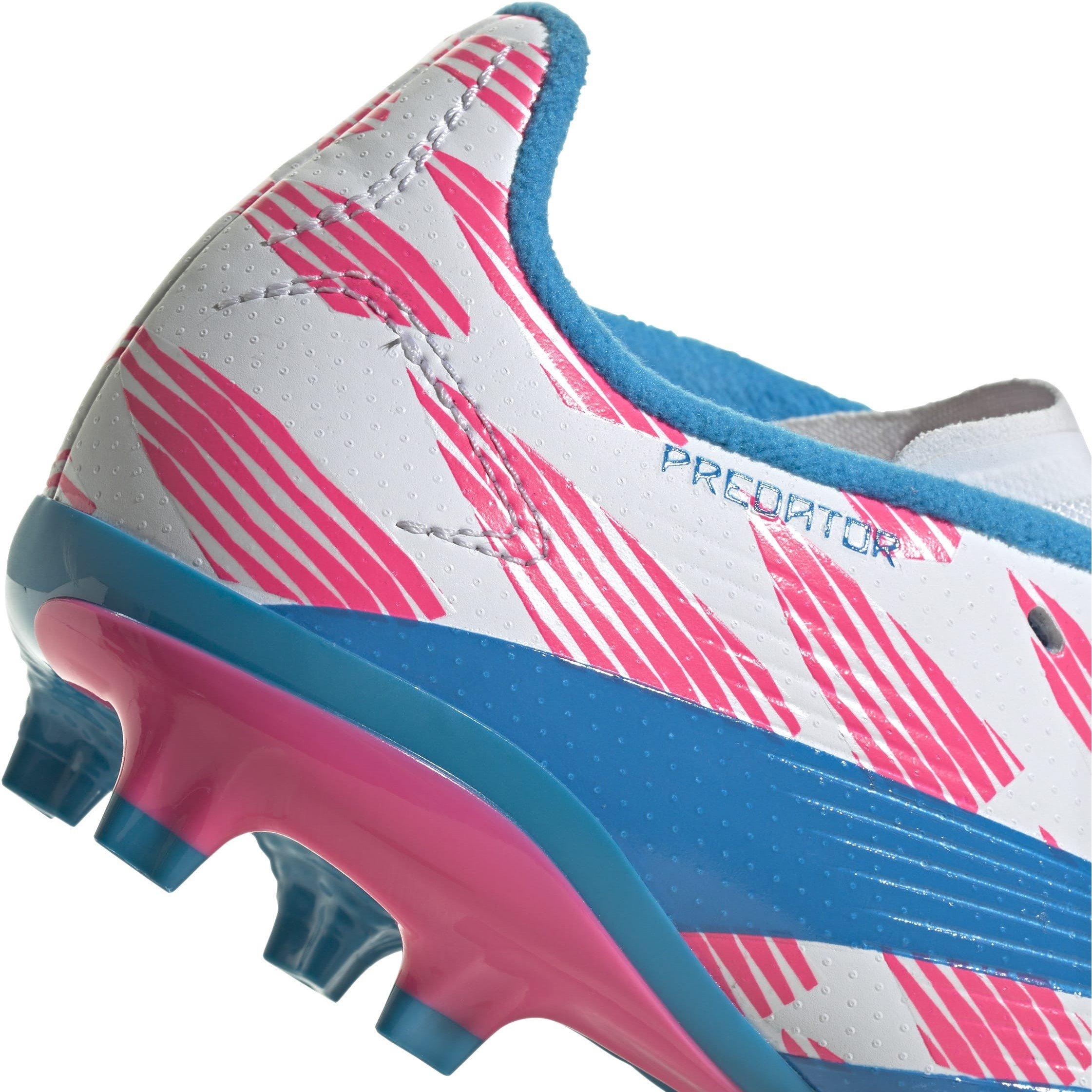 Hvid/Rosa - adidas - Predator League Childrens Firm Ground Football Boots - 8
