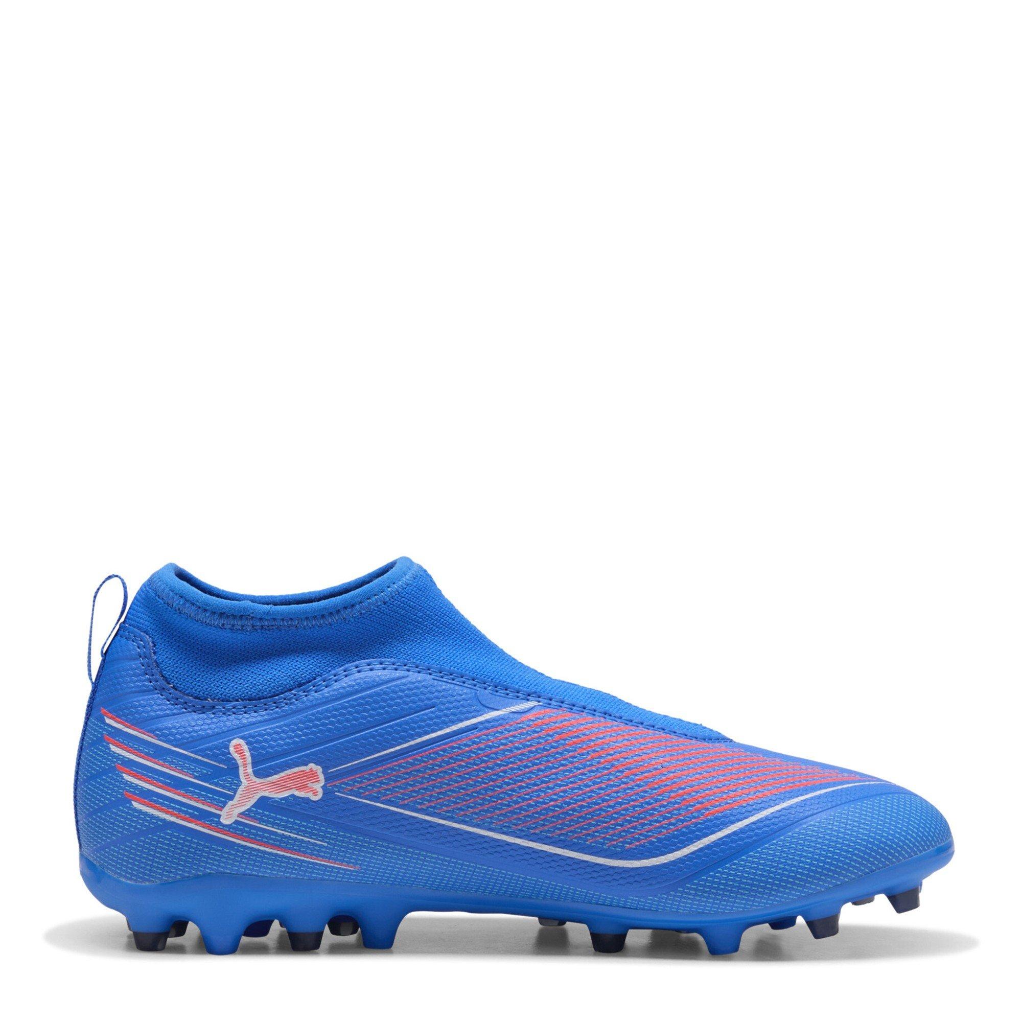 ltrBl-Wht-GlwRd - Puma - Unisex Kids' Firm Ground Football Boots - 4