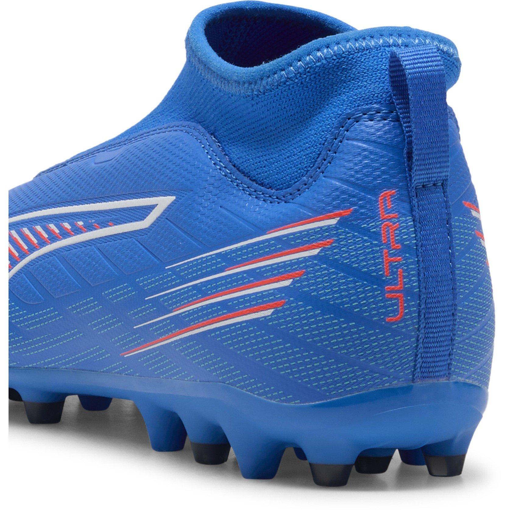 ltrBl-Wht-GlwRd - Puma - Unisex Kids' Firm Ground Football Boots - 5