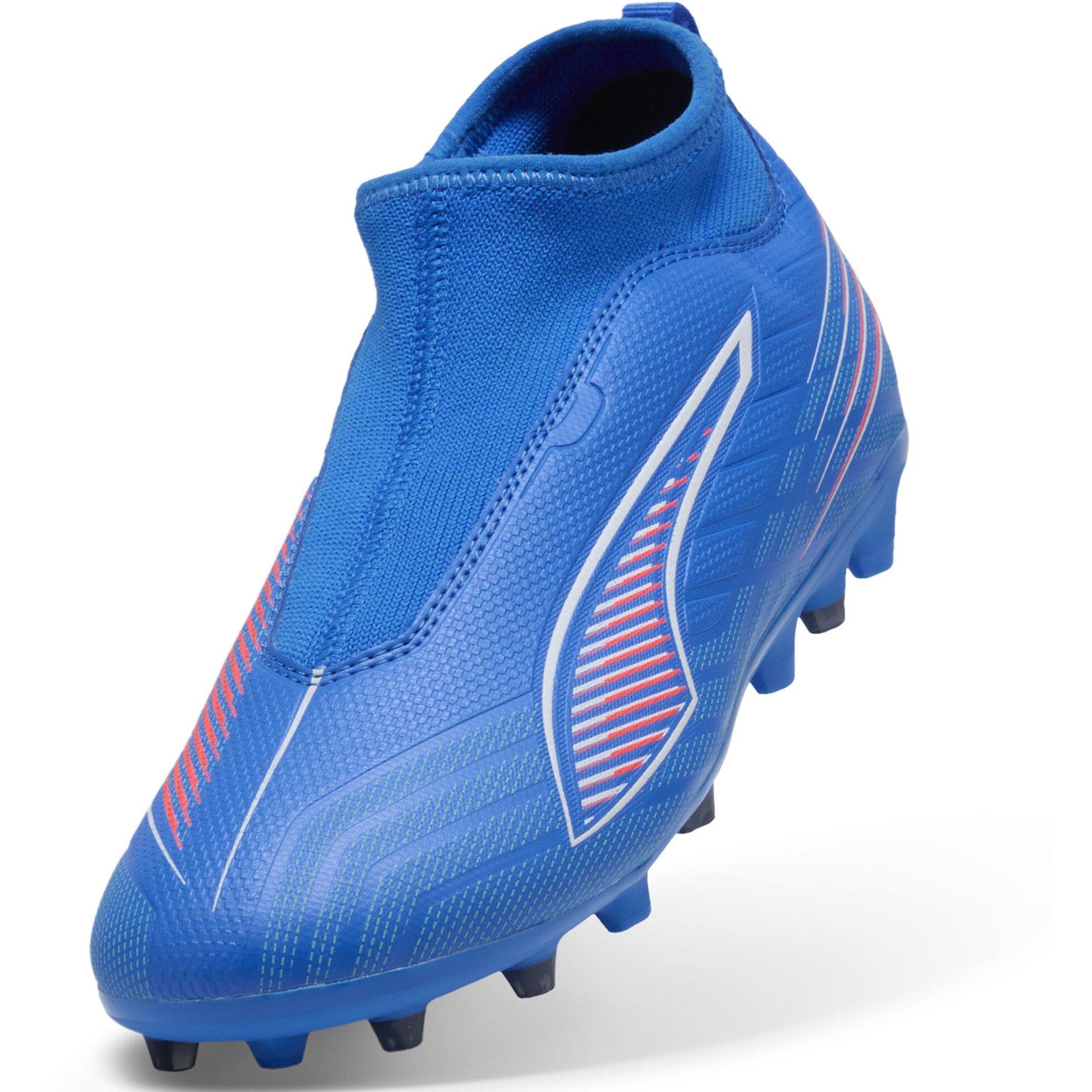 ltrBl-Wht-GlwRd - Puma - Unisex Kids' Firm Ground Football Boots - 6
