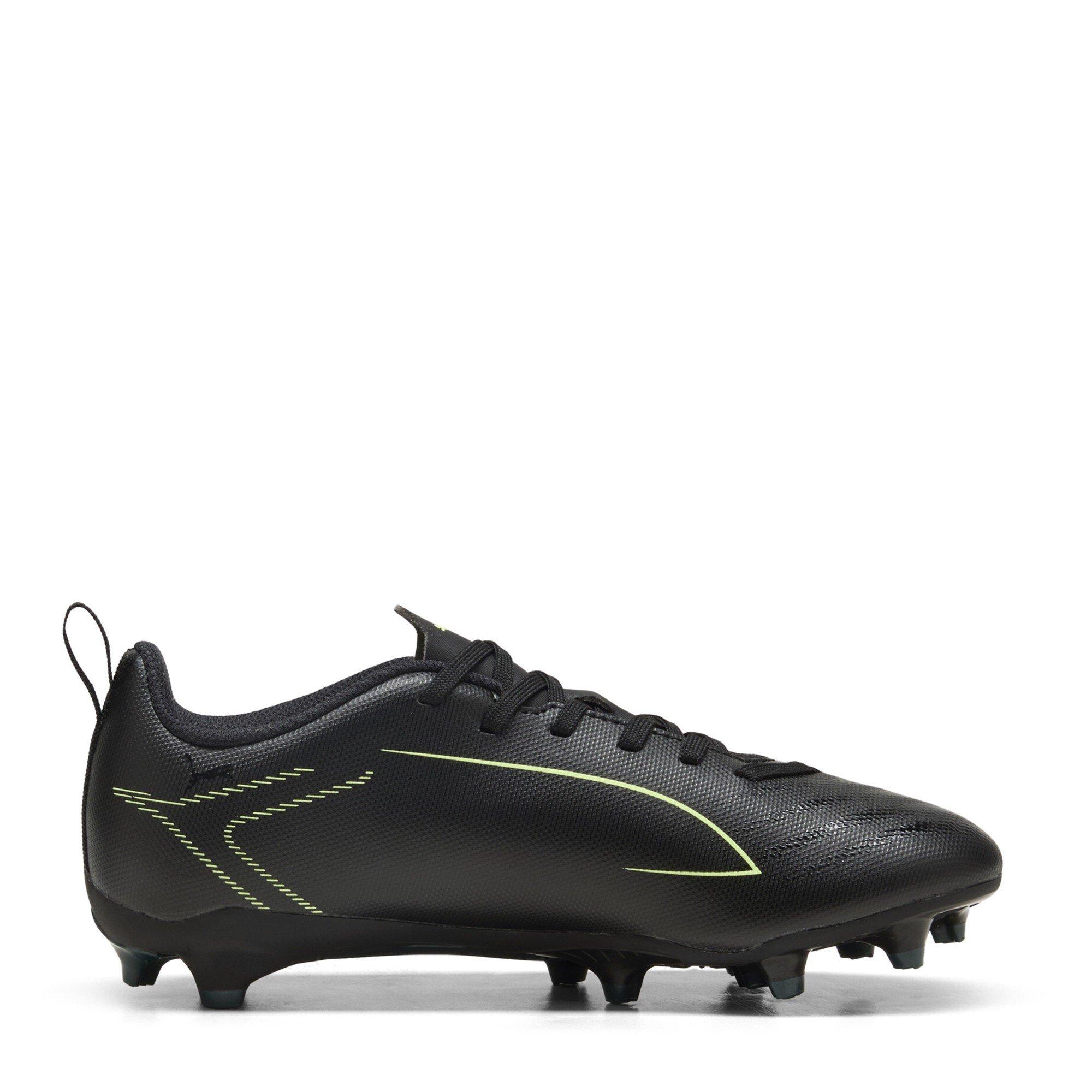 Blk-FL-GrnTrrn - Puma - Unisex Kids' Ultra 6 Play Firm Ground Football Boots - 4
