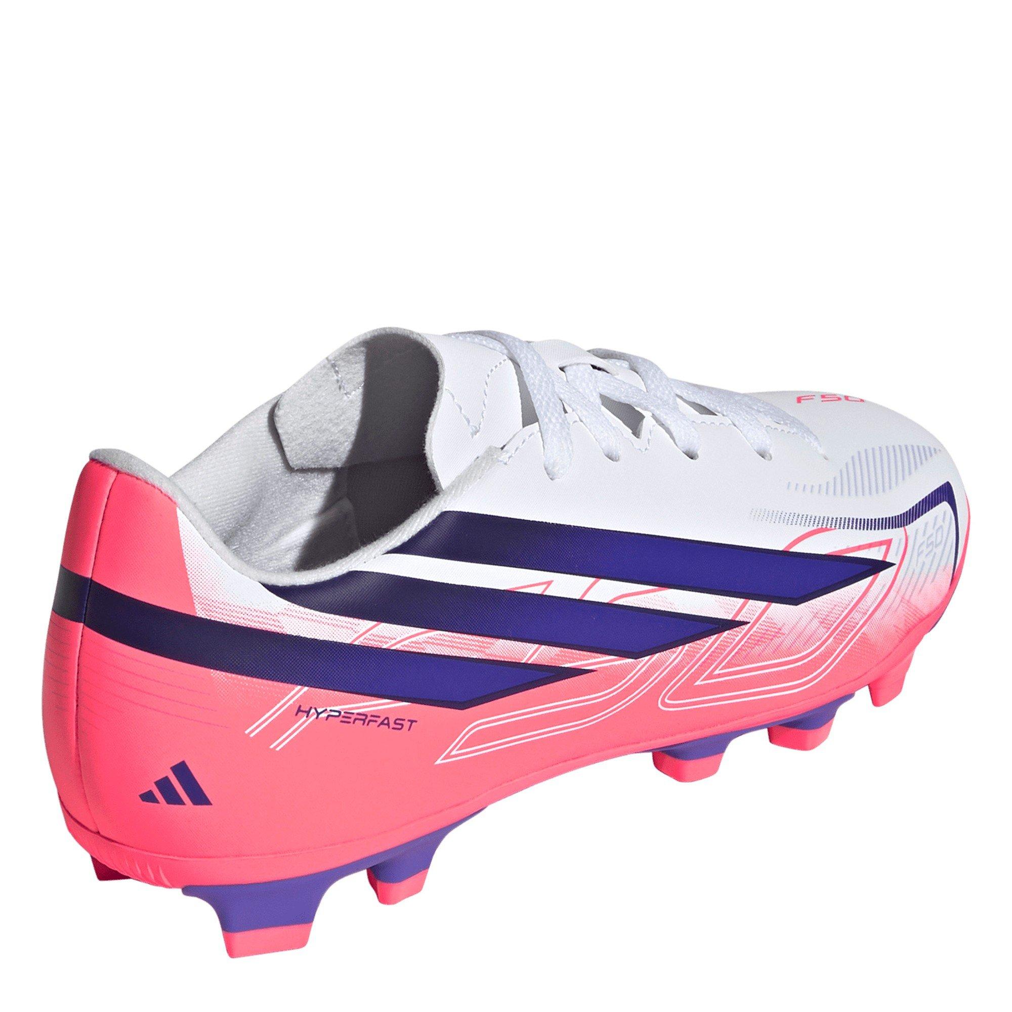 Bianco/Corallo - adidas - Kids' F50 Firm Ground Football Boot - 4