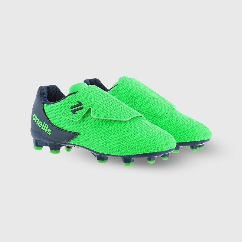 Lime/Marine - ONeills - Kids' Meteor2 Velcro Firm Ground Football Boots - 1