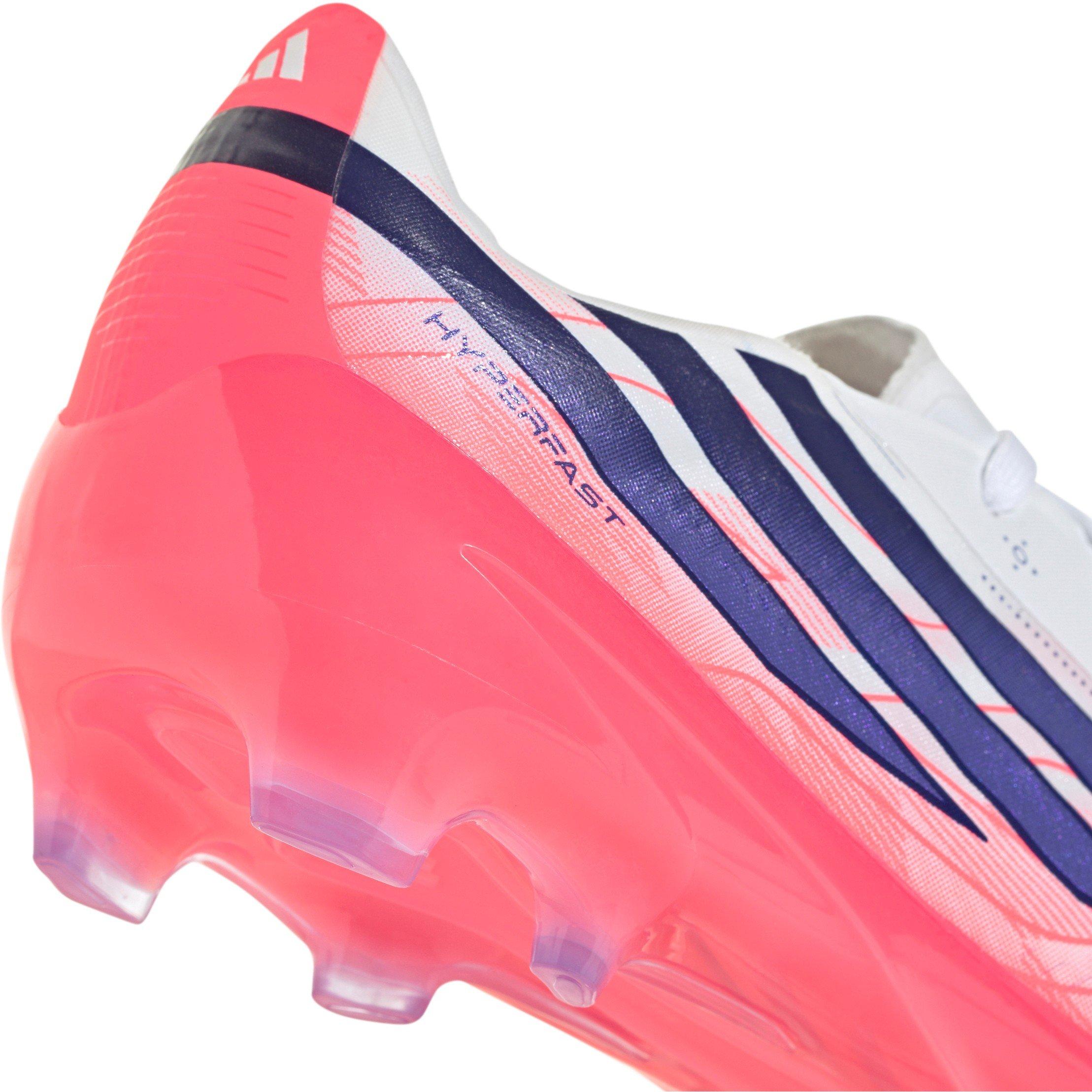 White/Coral - adidas - F50 HYPERFAST ELITE Firm Ground Football Boots Childrens - 7