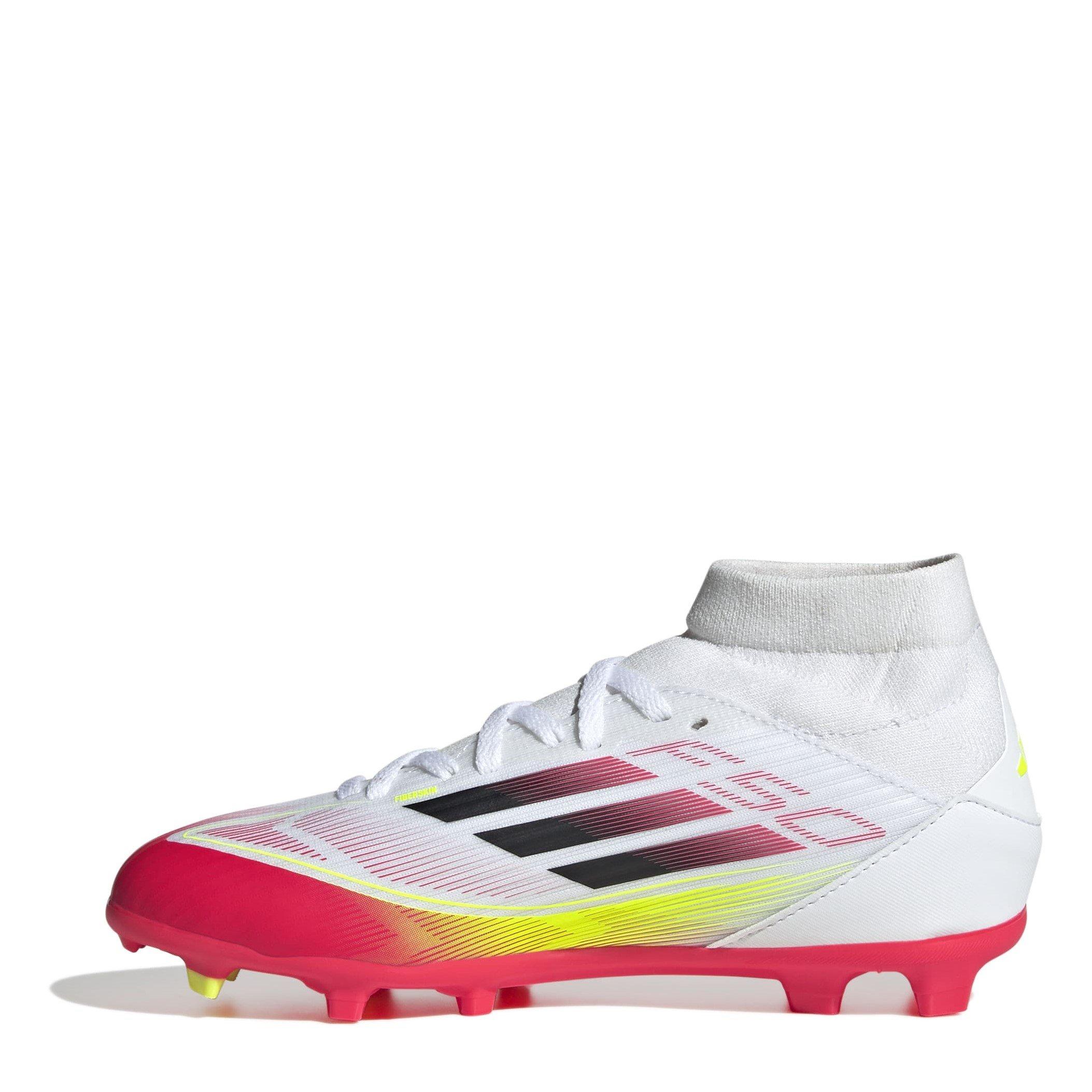 Bianco/Rosso - adidas - F50 League Mid Childrens Firm Ground Football Boots - 2