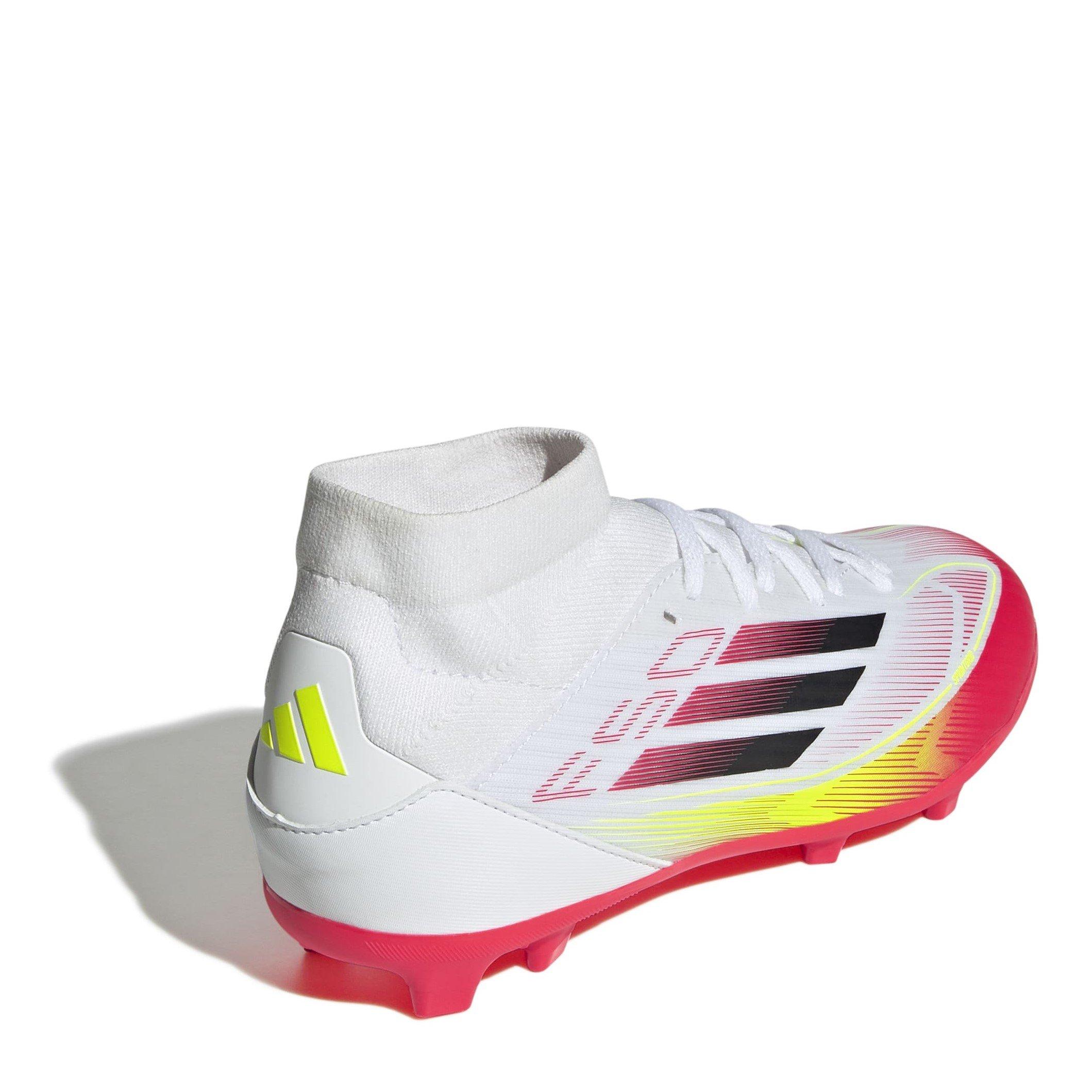 Bianco/Rosso - adidas - F50 League Mid Childrens Firm Ground Football Boots - 4