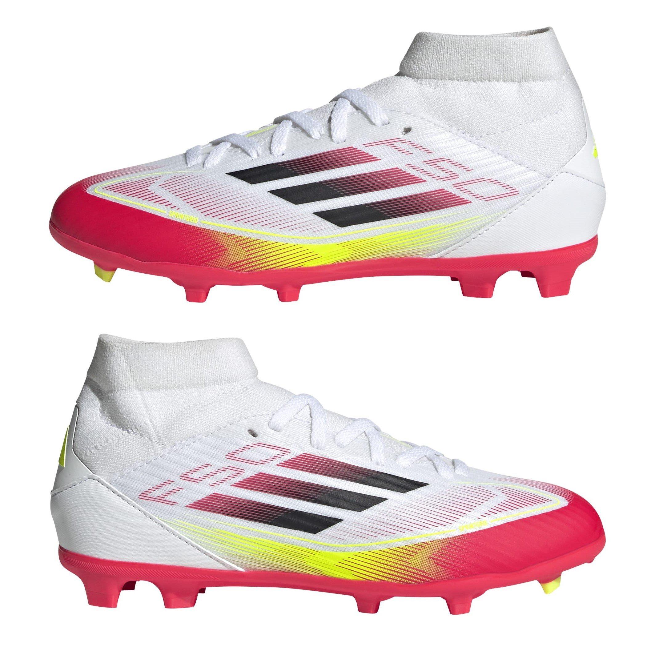 Bianco/Rosso - adidas - F50 League Mid Childrens Firm Ground Football Boots - 9