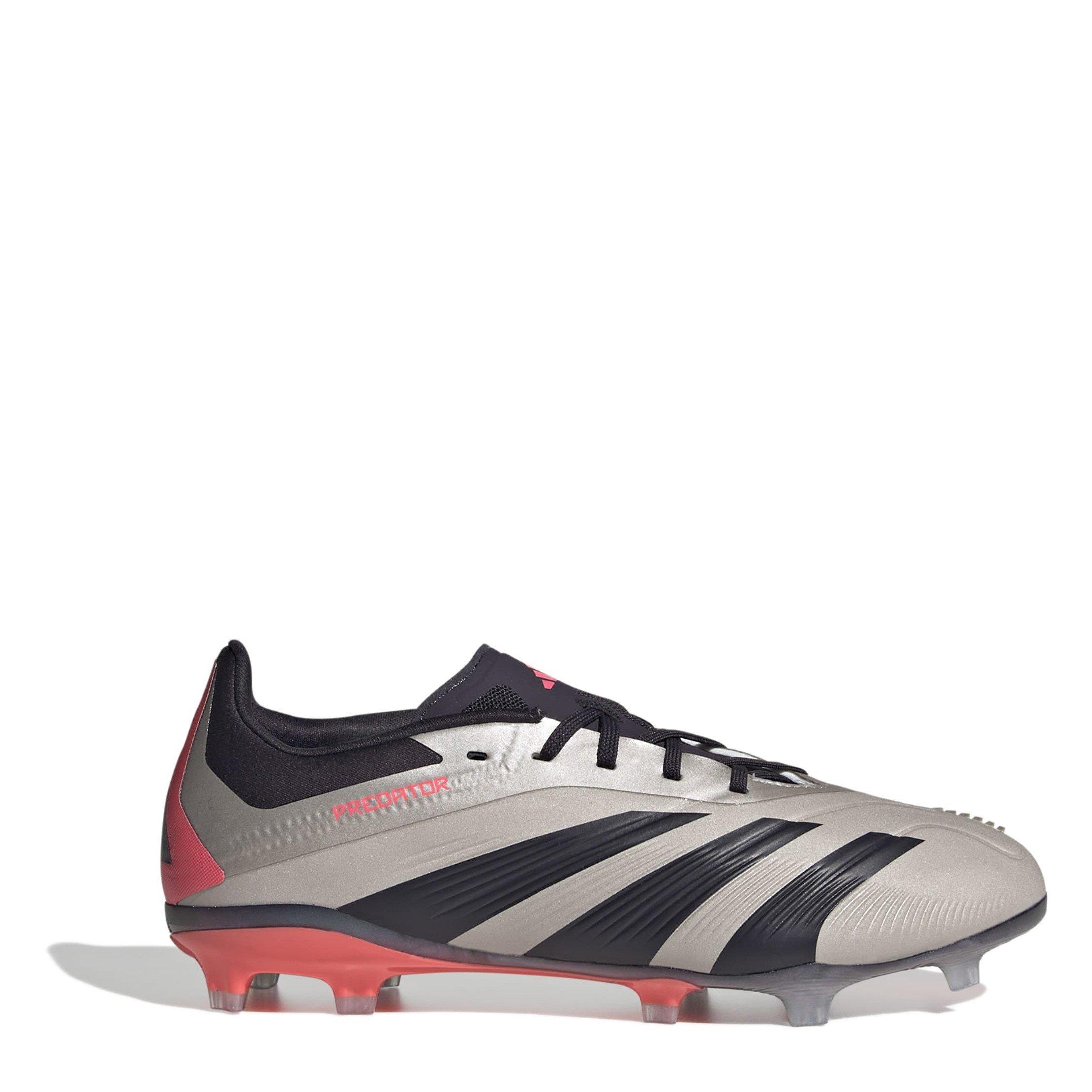 Adidas Boys Predator 24 Elite Children Firm Ground Football Boots - Silver/Black - C10 (28)