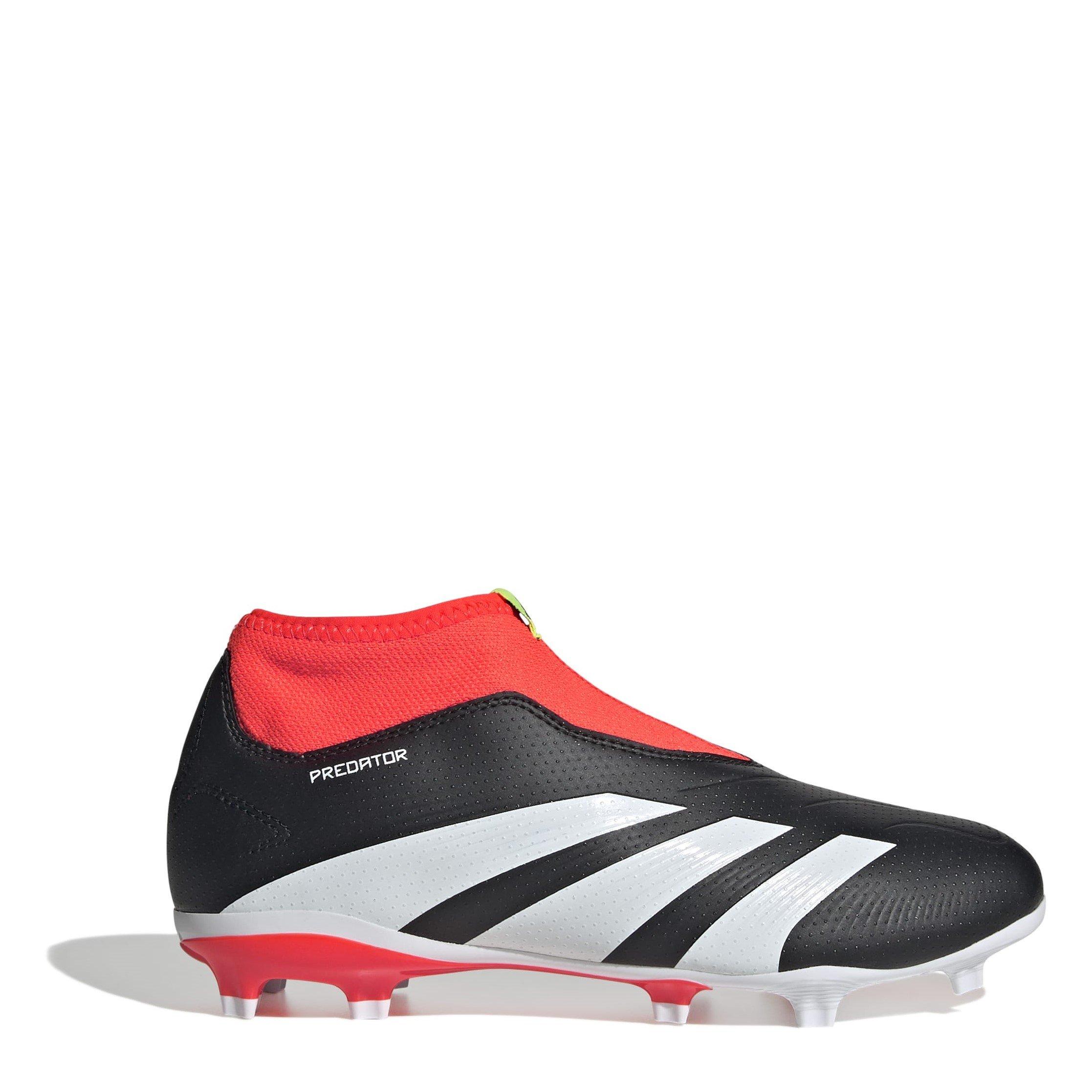 Black/White/Red - adidas - Predator 24 League Laceless Childrens Firm Ground Football Boots - 1