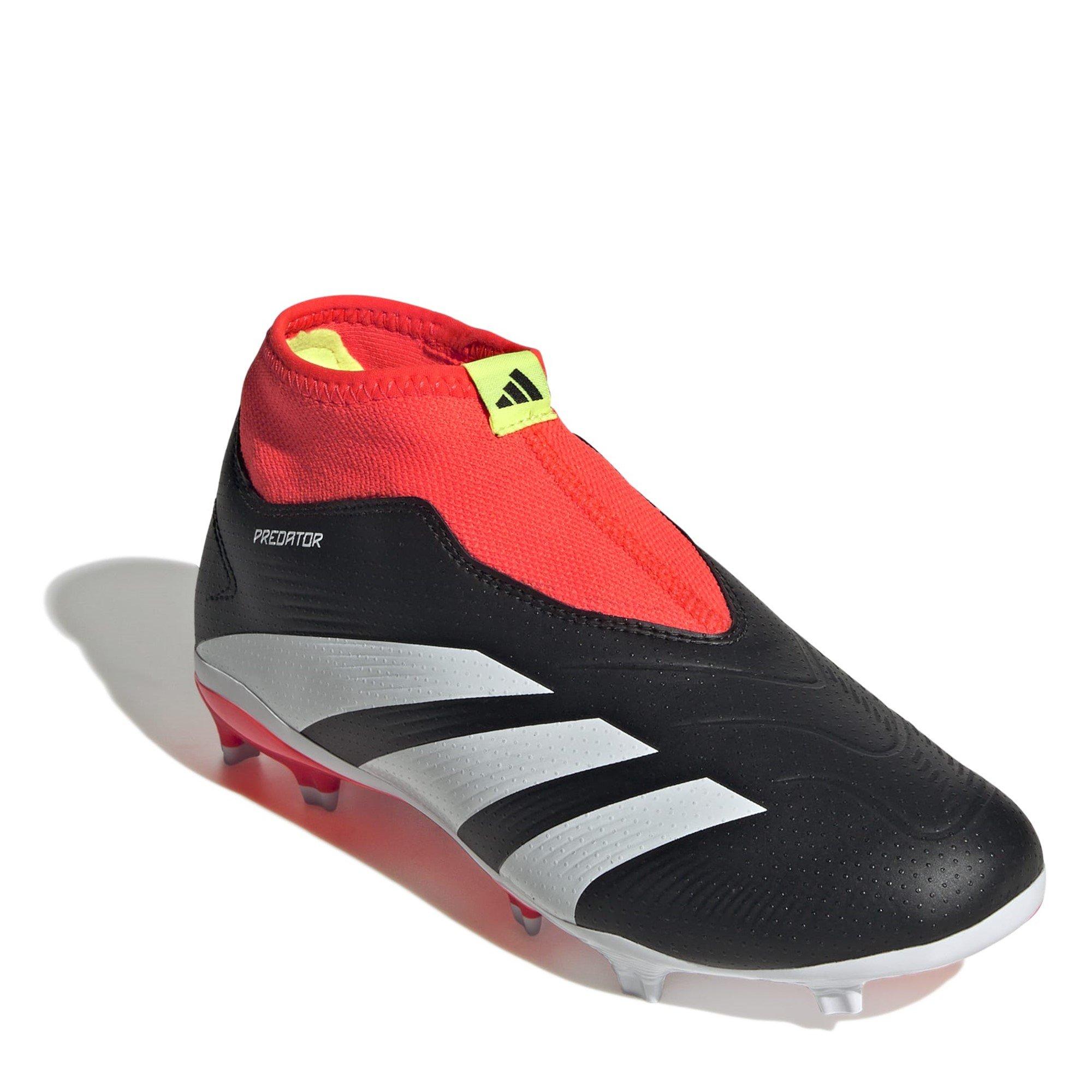 Black/White/Red - adidas - Predator 24 League Laceless Childrens Firm Ground Football Boots - 3