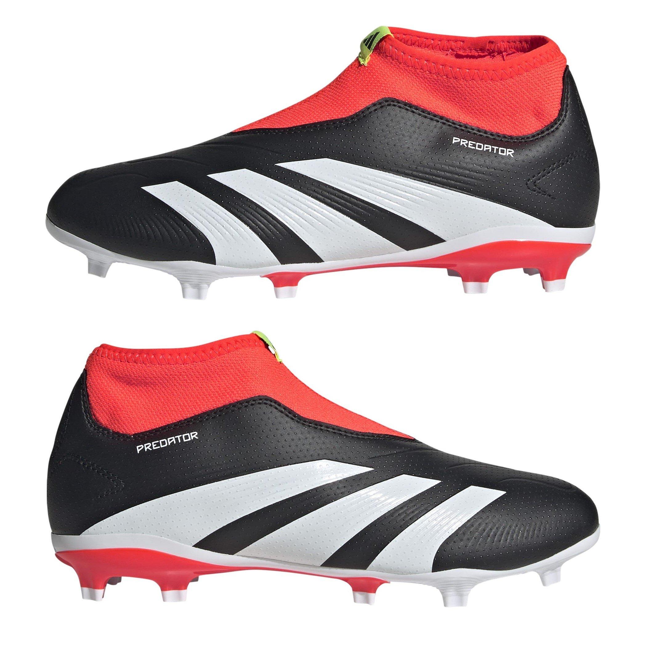 Black/White/Red - adidas - Predator 24 League Laceless Childrens Firm Ground Football Boots - 9
