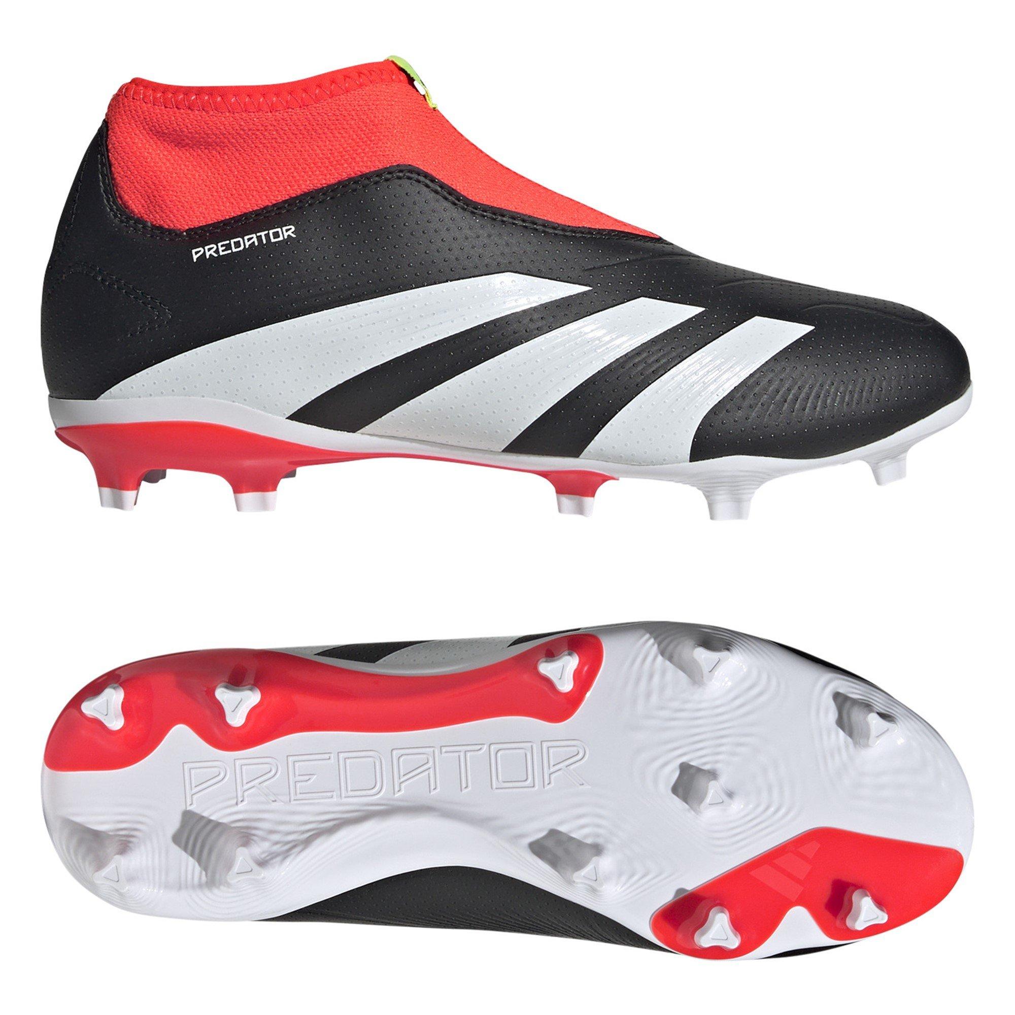 Black/White/Red - adidas - Predator 24 League Laceless Childrens Firm Ground Football Boots - 10
