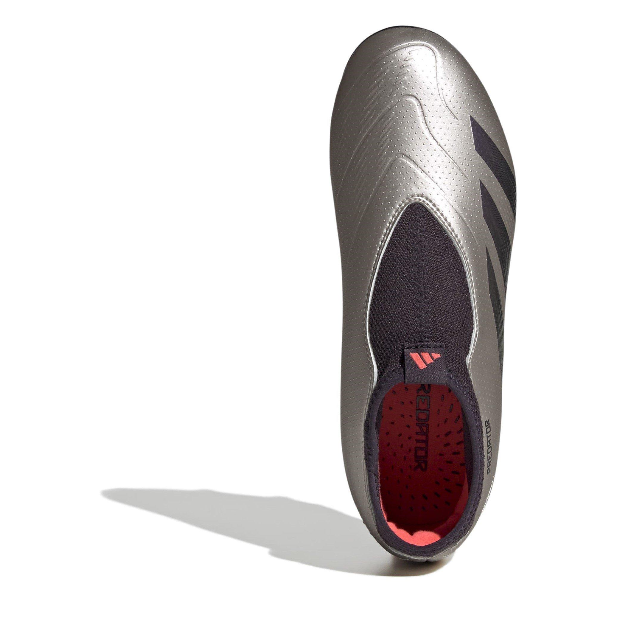 Silver/Black - adidas - Predator 24 League Laceless Childrens Firm Ground Football Boots - 5