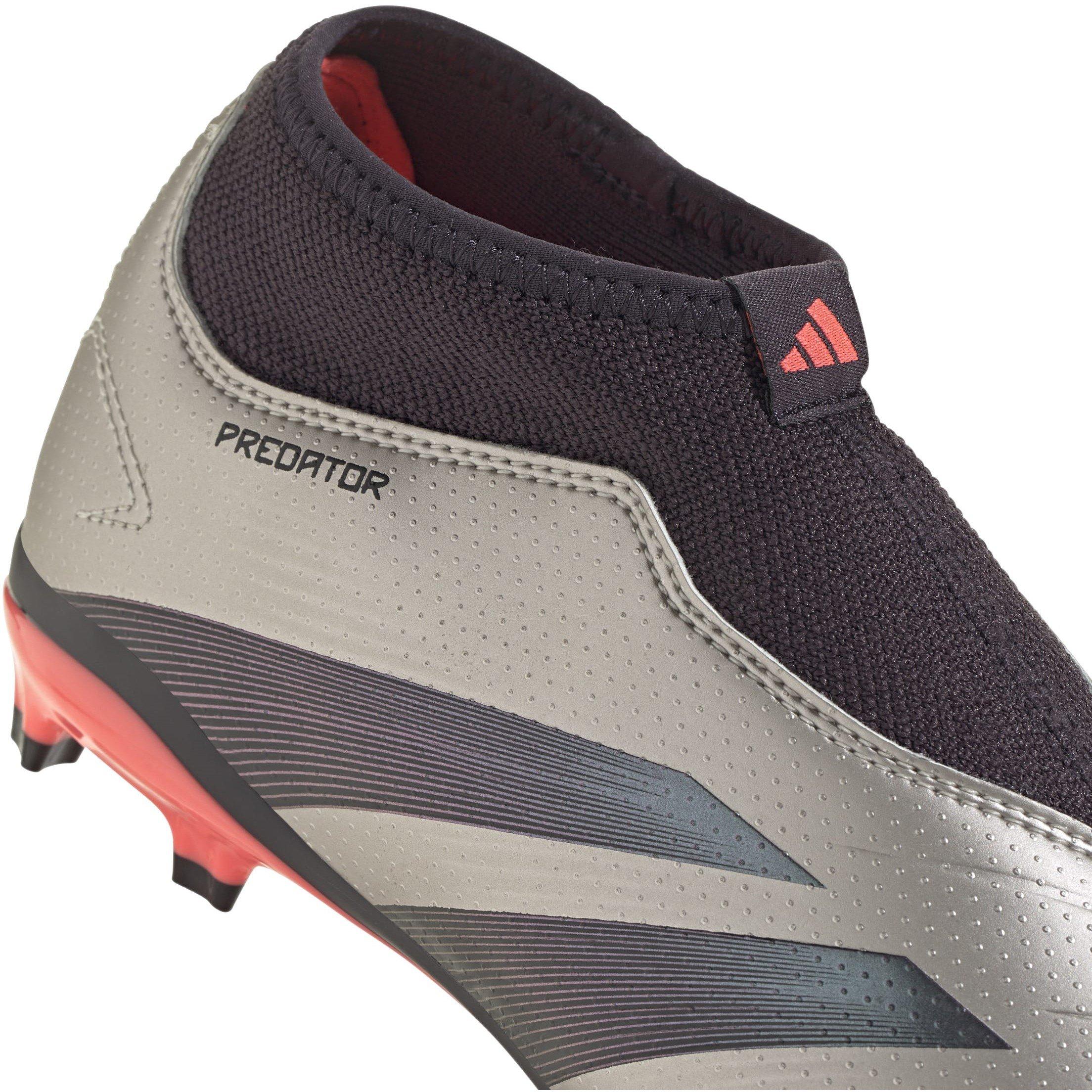Silver/Black - adidas - Predator 24 League Laceless Childrens Firm Ground Football Boots - 8