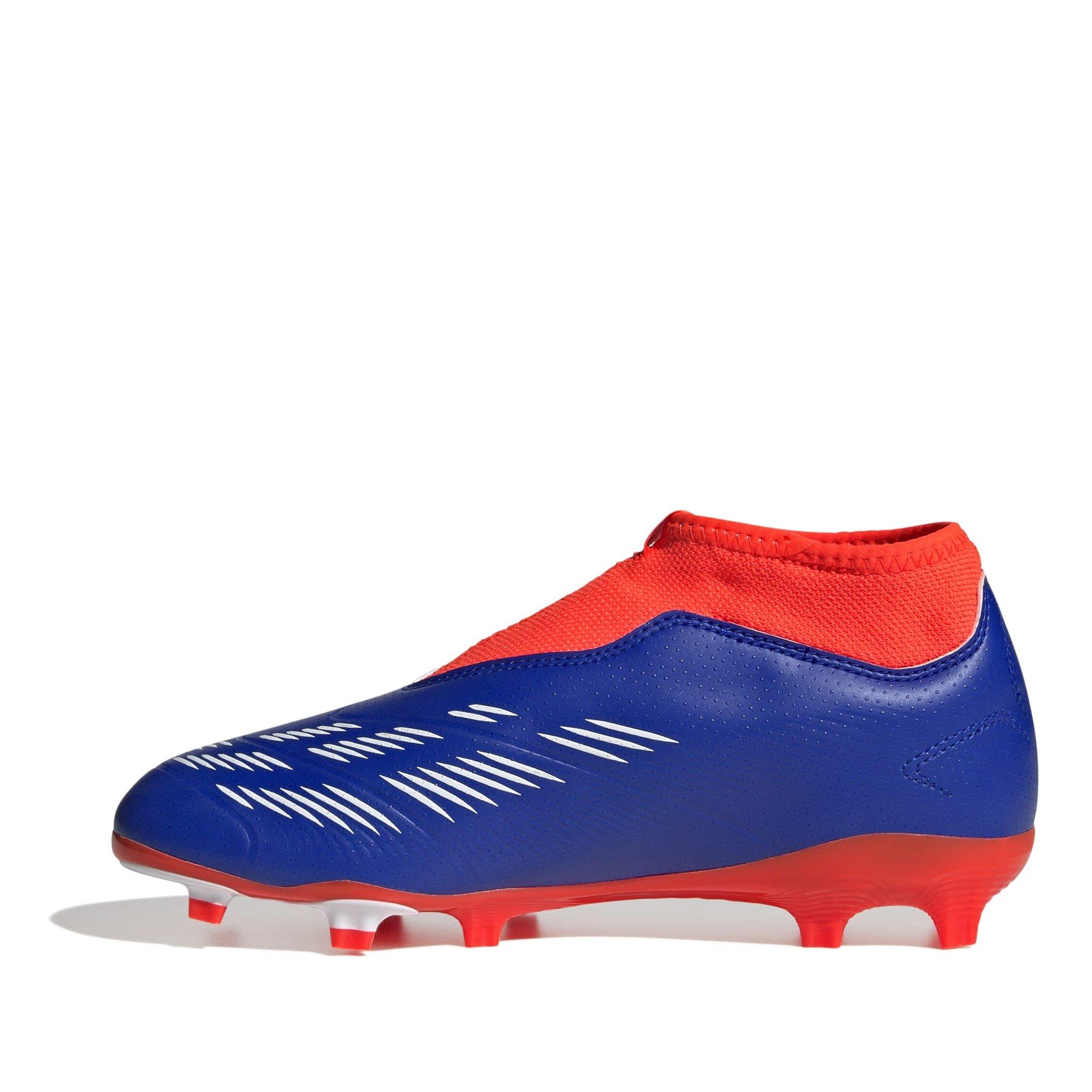 Blå/Hvid/Rød - adidas - Predator 24 League Laceless Childrens Firm Ground Football Boots - 2