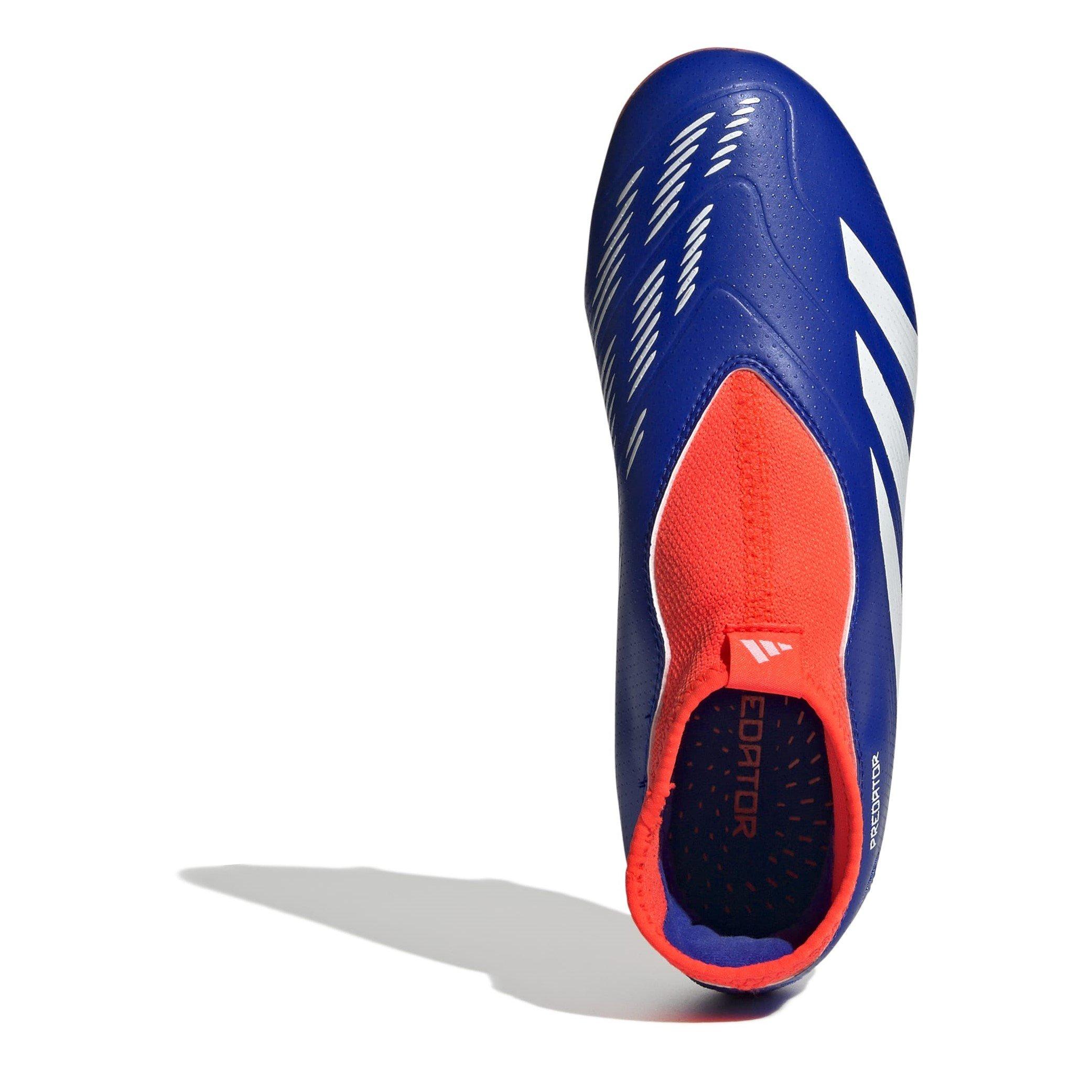 Blå/Hvid/Rød - adidas - Predator 24 League Laceless Childrens Firm Ground Football Boots - 5