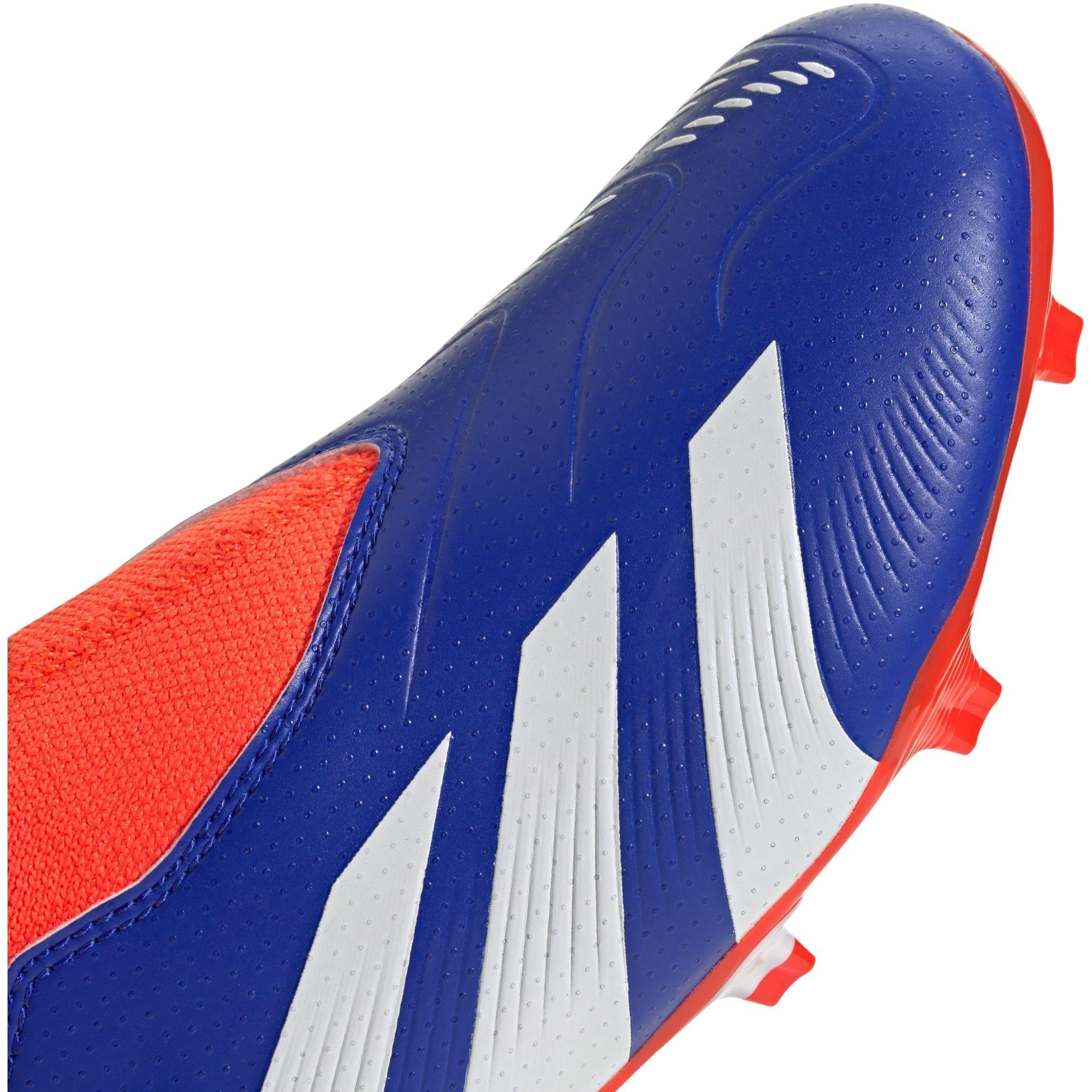 Blå/Hvid/Rød - adidas - Predator 24 League Laceless Childrens Firm Ground Football Boots - 7