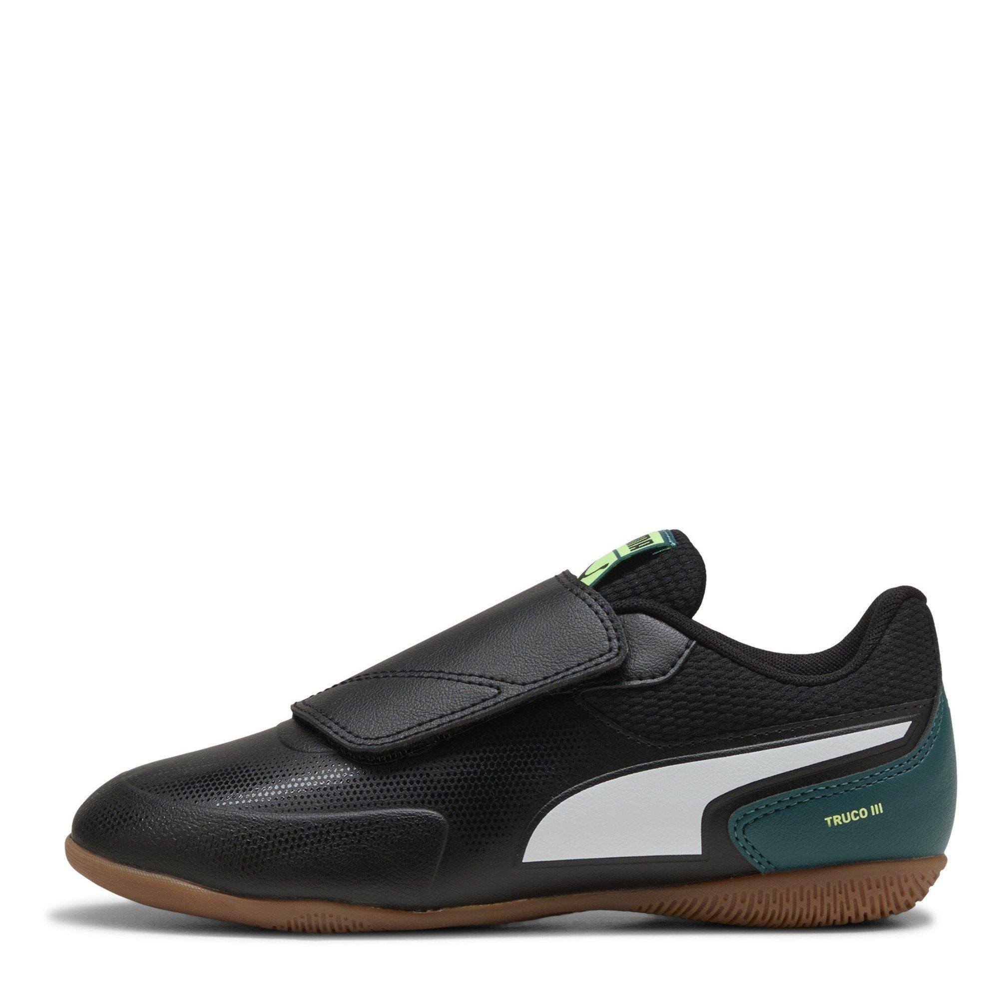 Blk-FL-Wht-VGrn - Puma - Unisex Kids' Truco III V Indoor Football Boots - 2