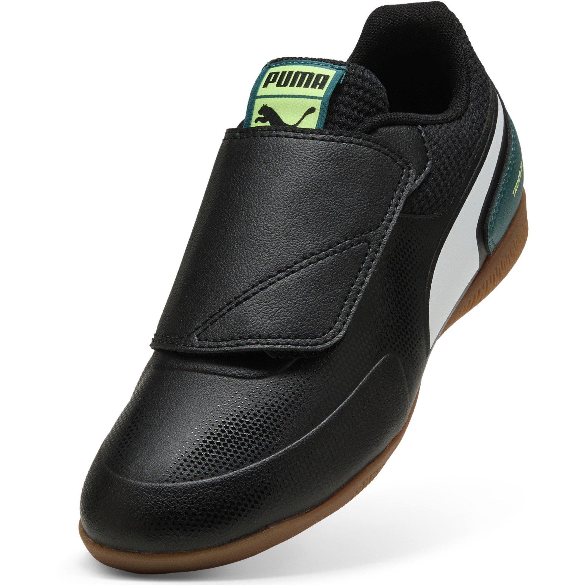 Blk-FL-Wht-VGrn - Puma - Unisex Kids' Truco III V Indoor Football Boots - 6