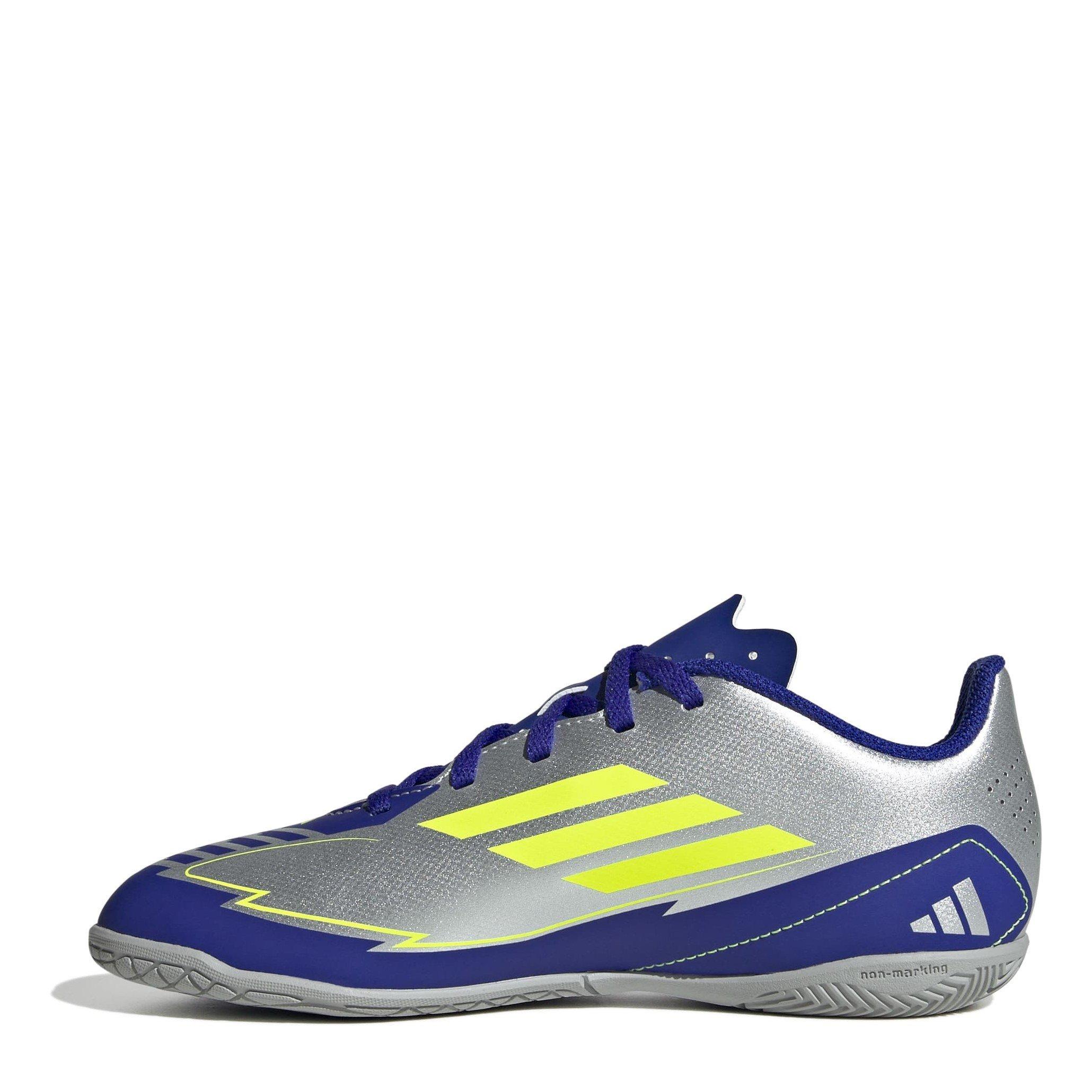 Silver/Blue - adidas - F50 Club Childrens Indoor Football Boots - 2