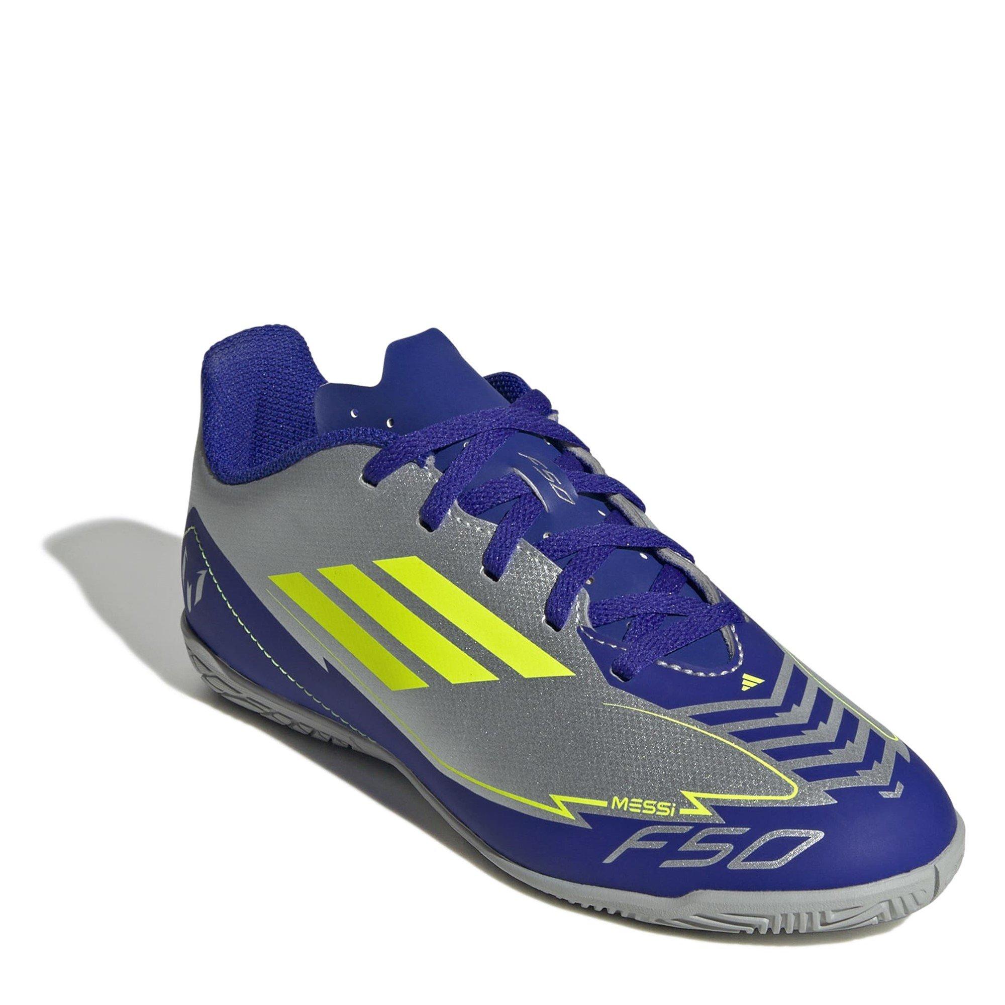 Silver/Blue - adidas - F50 Club Childrens Indoor Football Boots - 3