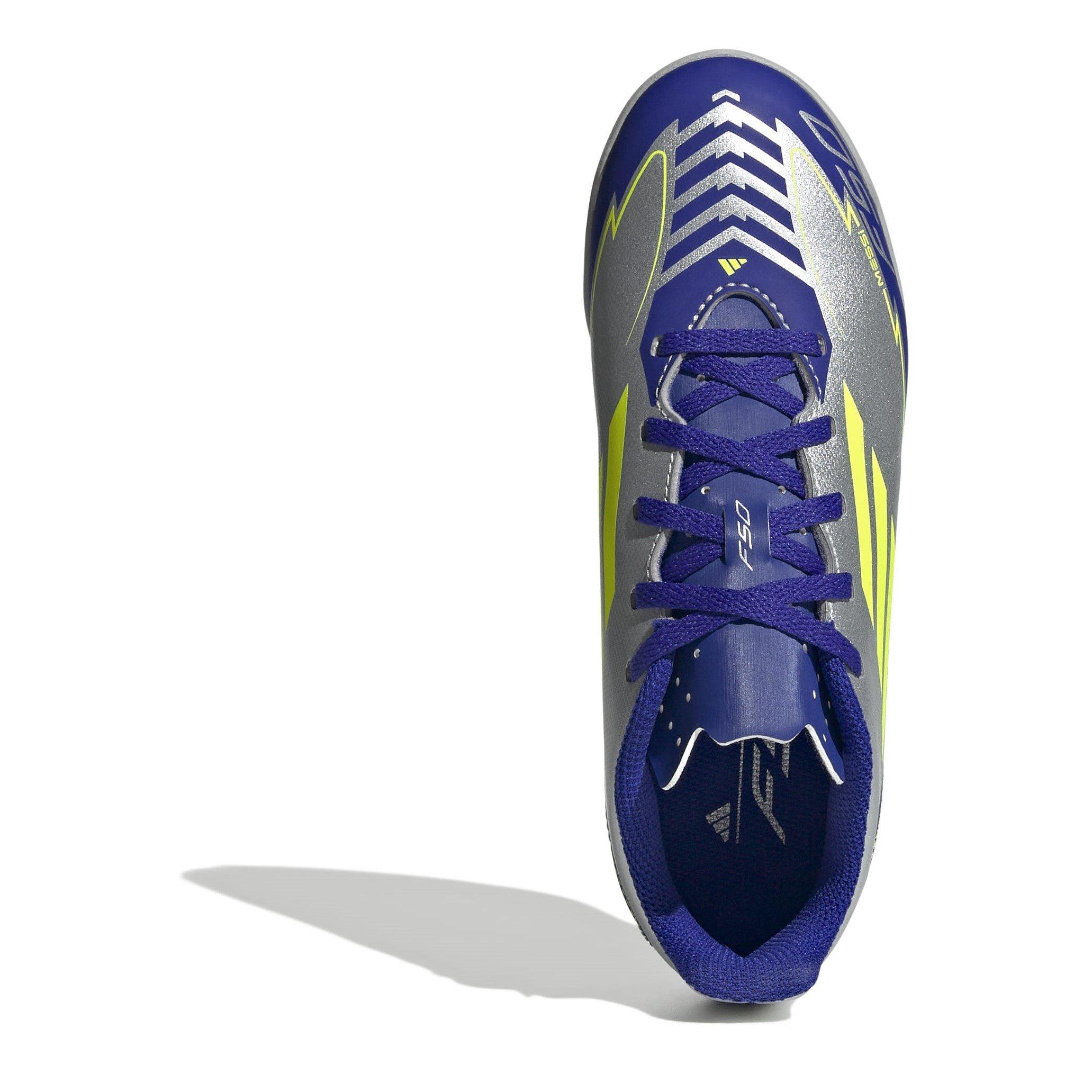 Silver/Blue - adidas - F50 Club Childrens Indoor Football Boots - 5