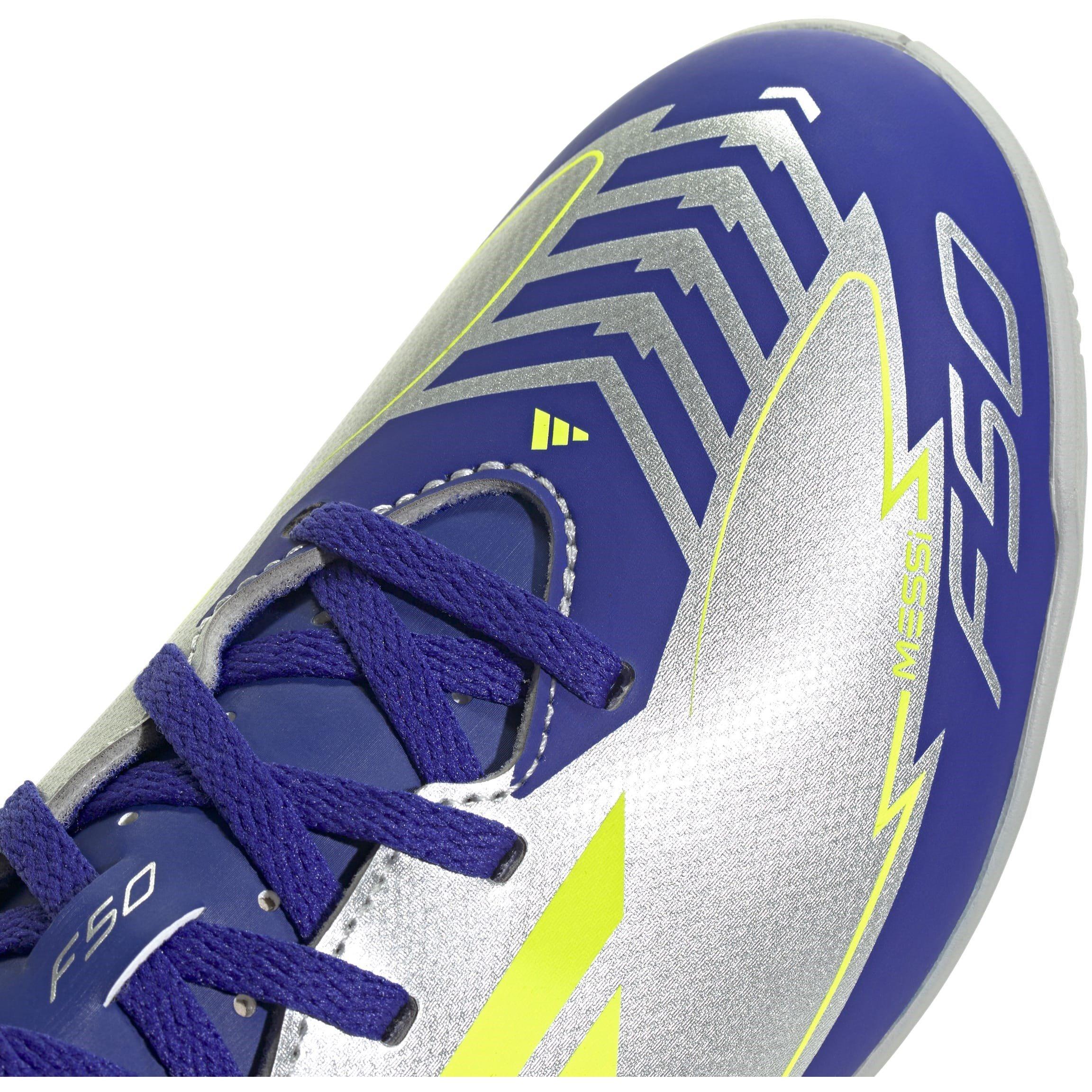 Silver/Blue - adidas - F50 Club Childrens Indoor Football Boots - 7