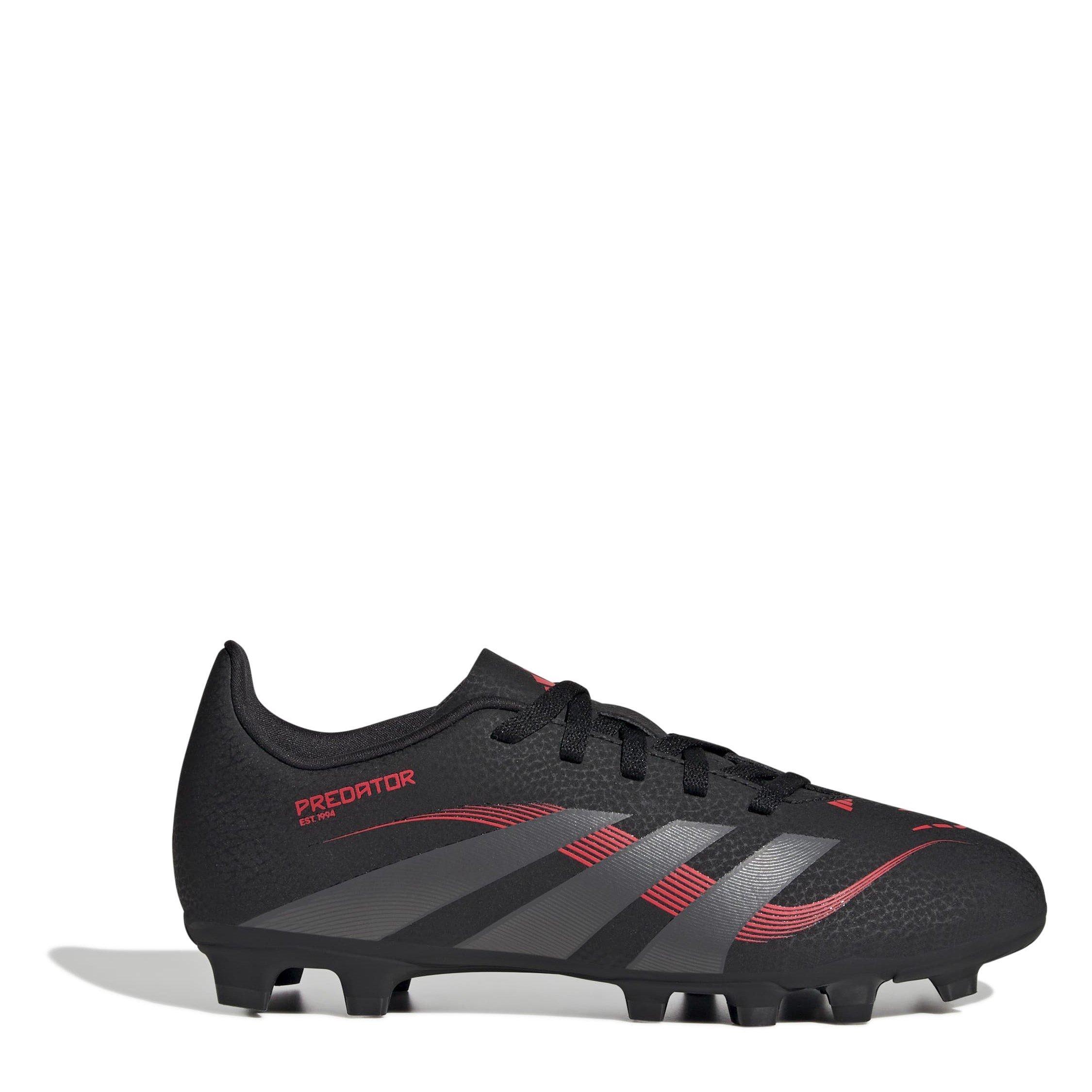 Adidas Boys Predator Club Childrens Firm Ground Football Boots - Black/Grey - 2 (34)