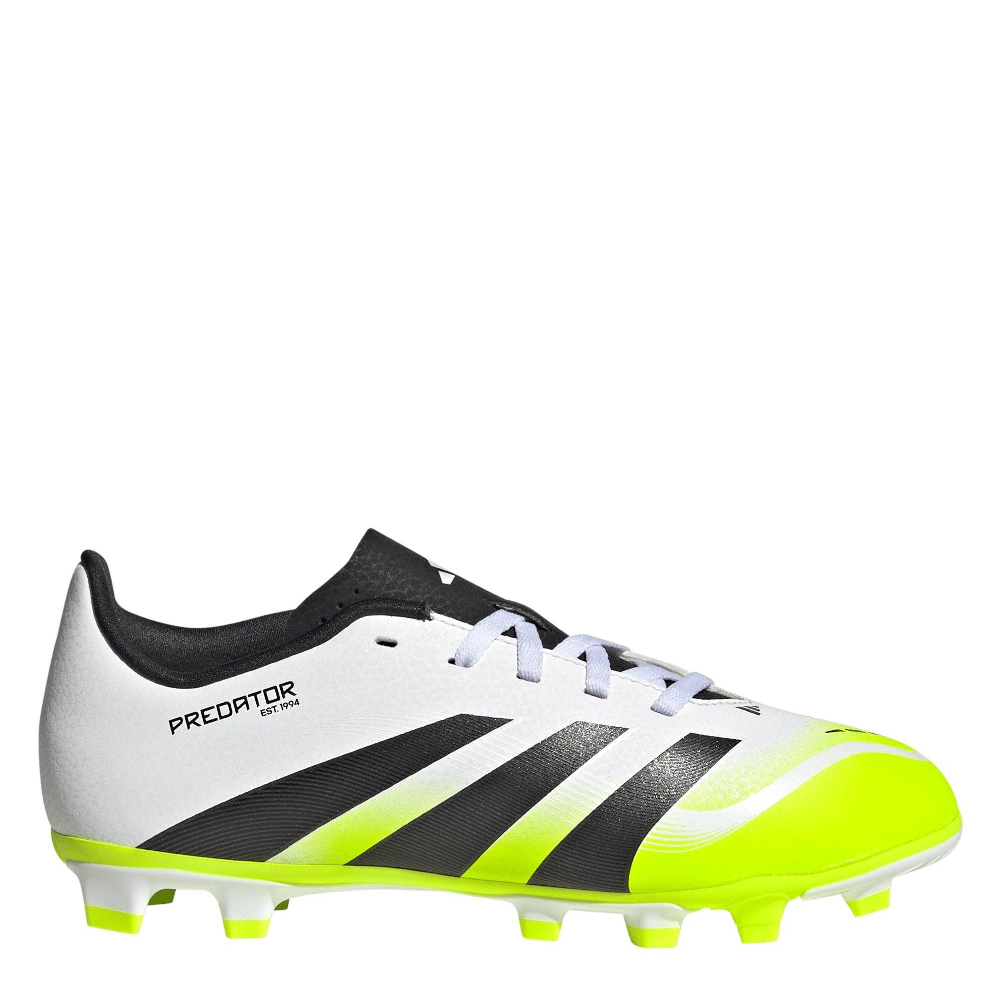 Adidas Boys Predator Club Childrens Firm Ground Football Boots - White/Blk/Lemon - 1 (33)