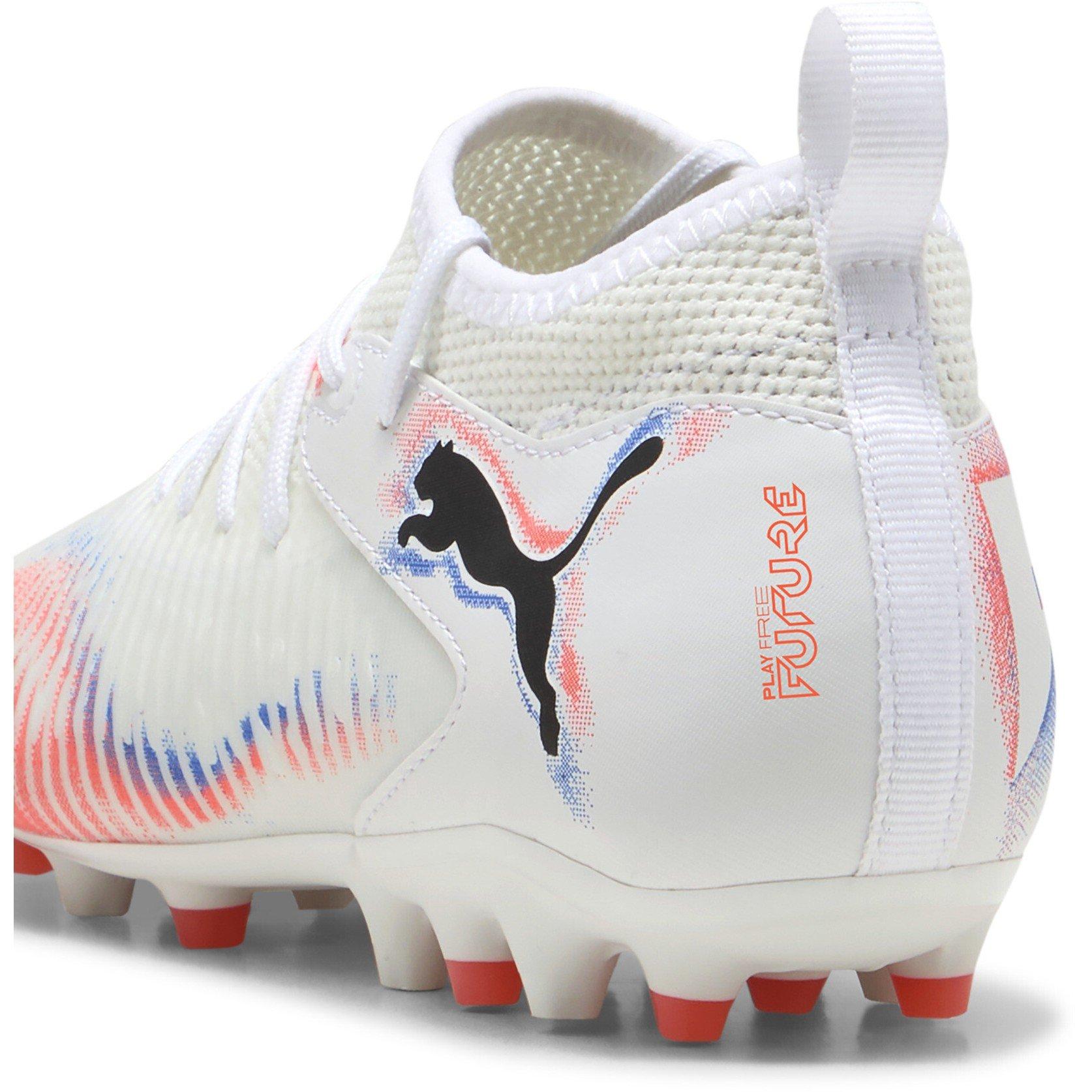 Wht-Blk-Glw Red - Puma - Unisex Kids' Future 8 Match Mg Firm Ground Football Boots - 5
