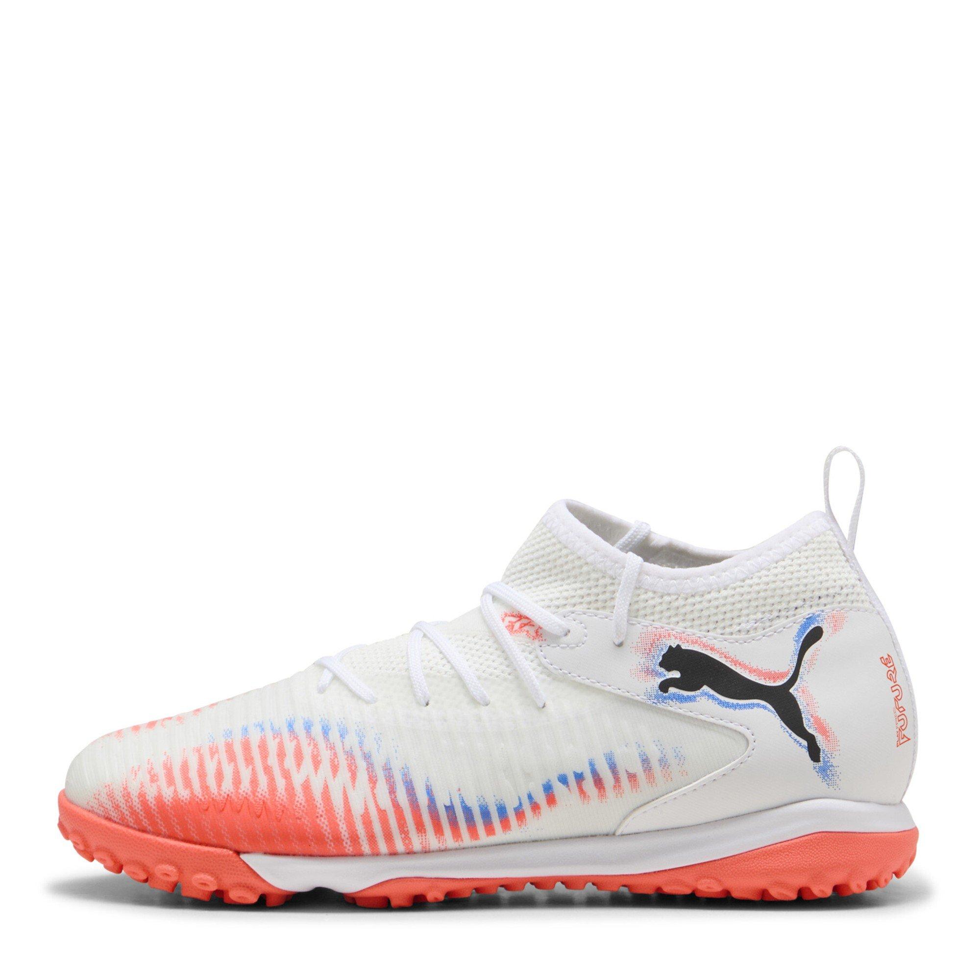 Wht-Blk-Glw Red - Puma - Unisex Kids' Future 8 Match TT Mid Astro Turf Football Boots - 2