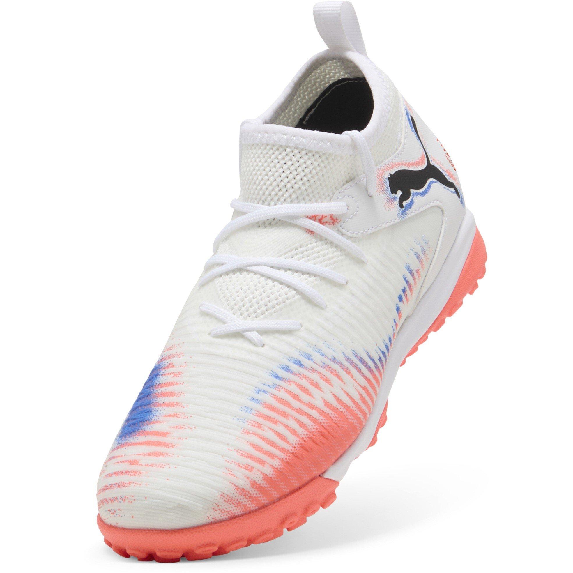 Wht-Blk-Glw Red - Puma - Unisex Kids' Future 8 Match TT Mid Astro Turf Football Boots - 6