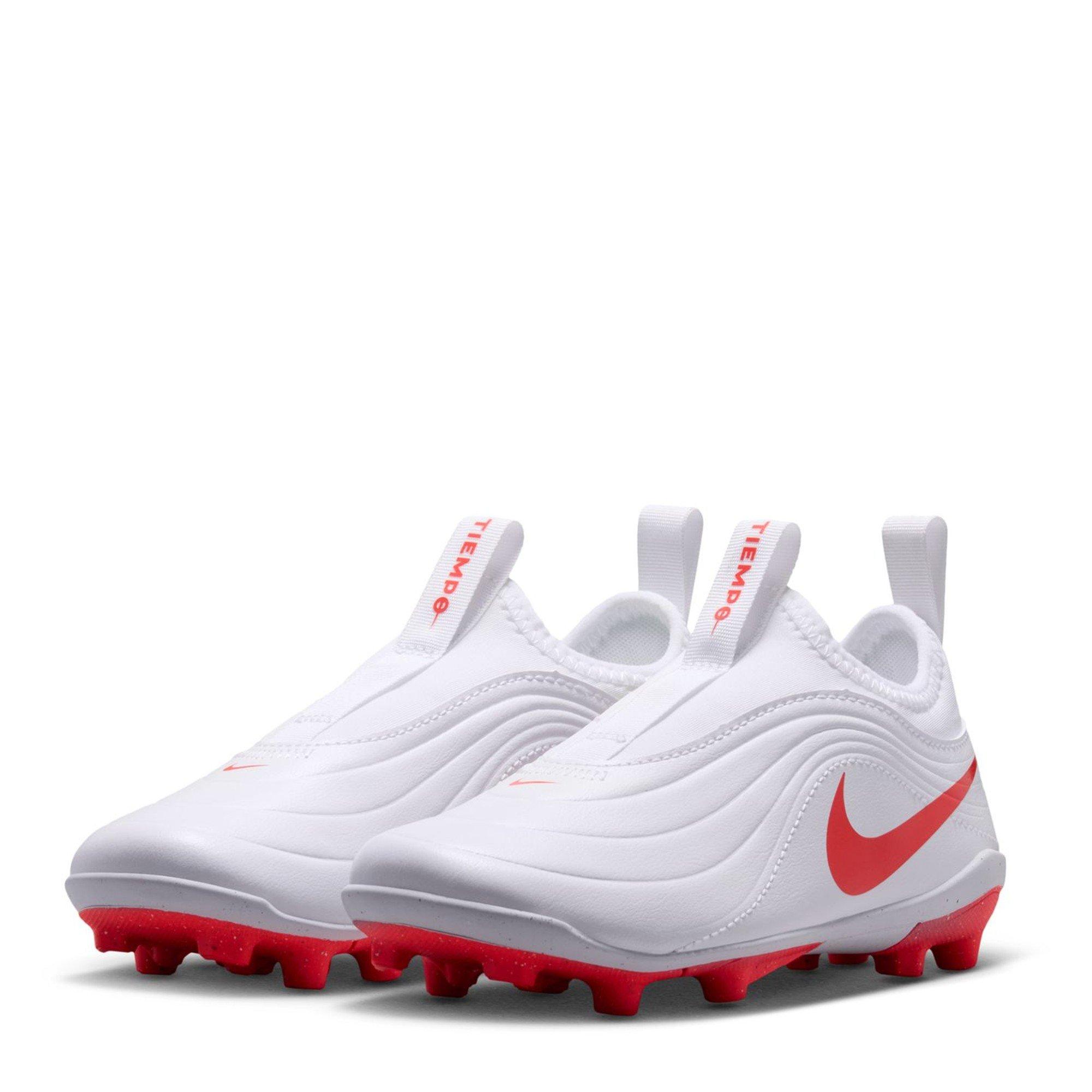 White/Red - Nike - Kids' Tiempo Club Firm Ground Football Boot - 4