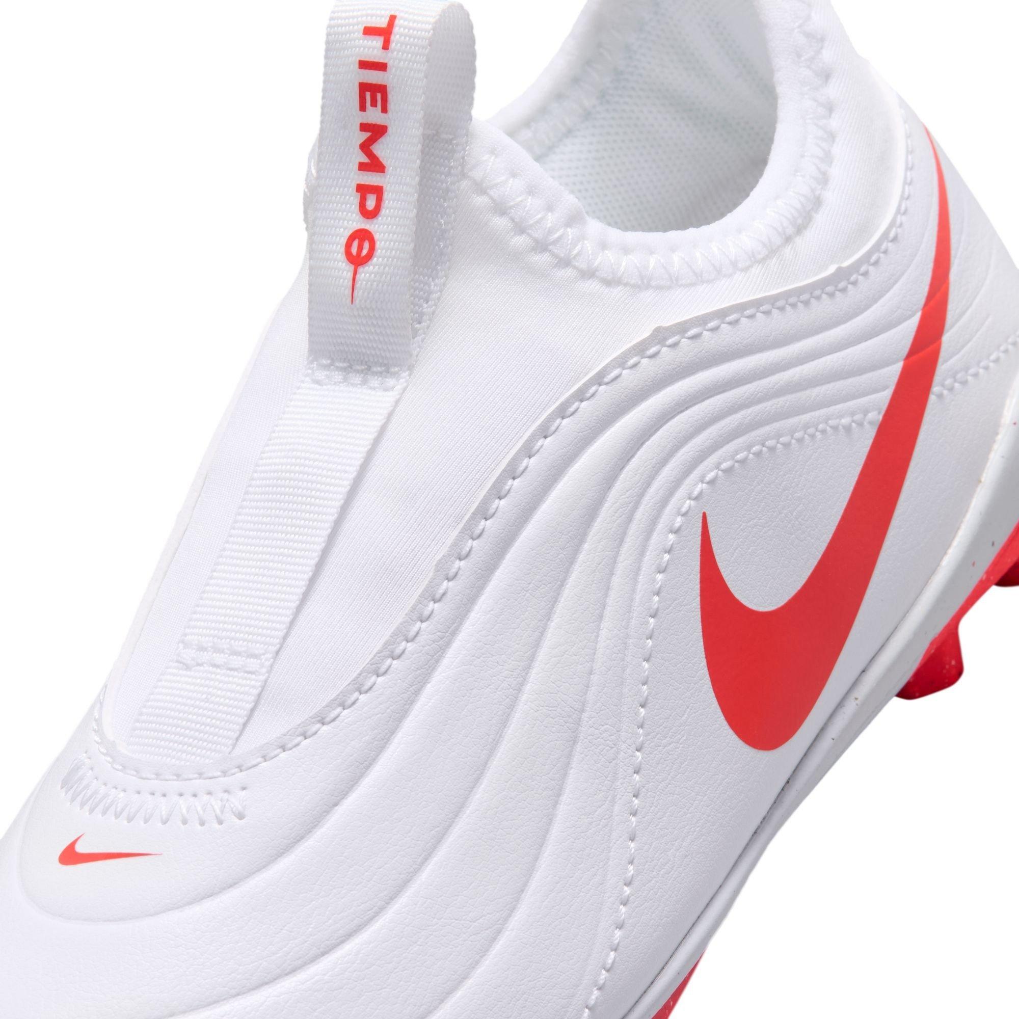 White/Red - Nike - Kids' Tiempo Club Firm Ground Football Boot - 7