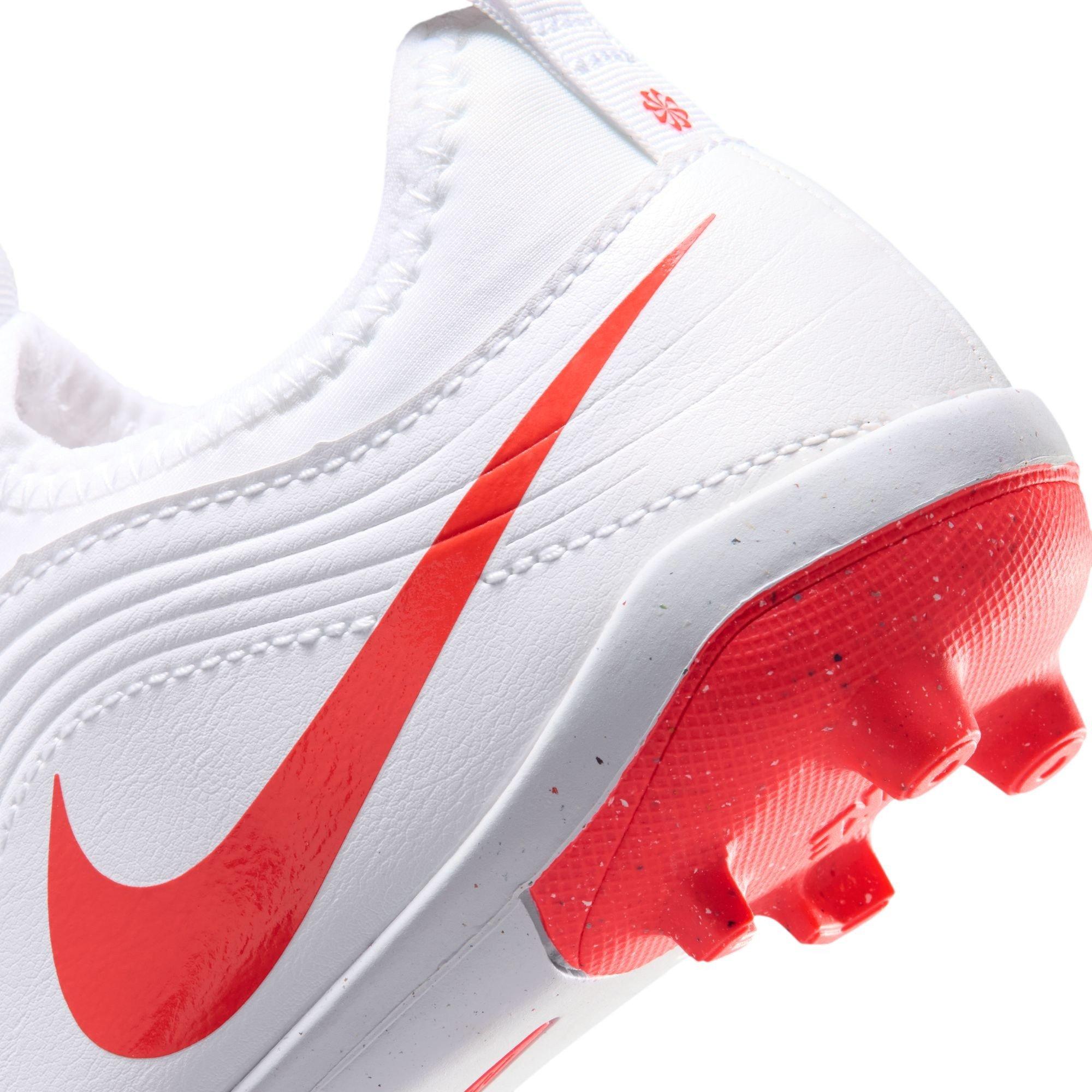 White/Red - Nike - Kids' Tiempo Club Firm Ground Football Boot - 8