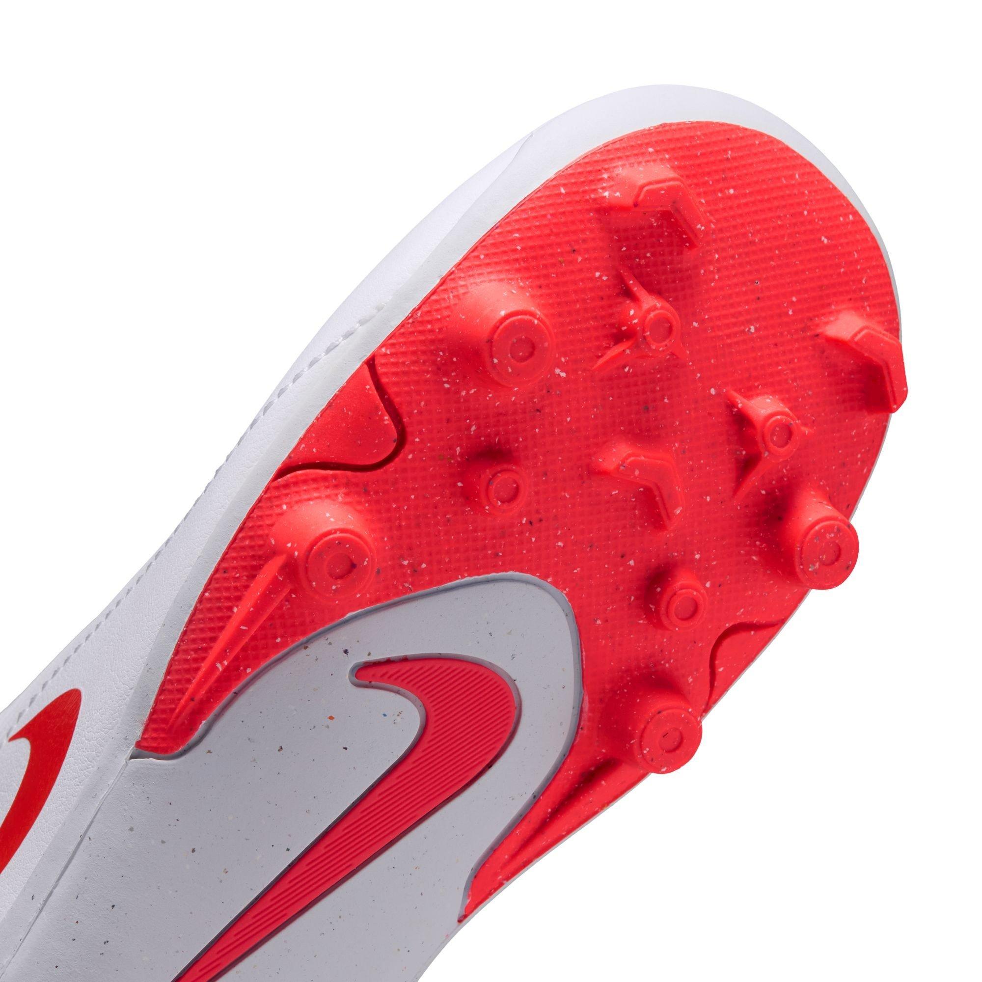 White/Red - Nike - Kids' Tiempo Club Firm Ground Football Boot - 9