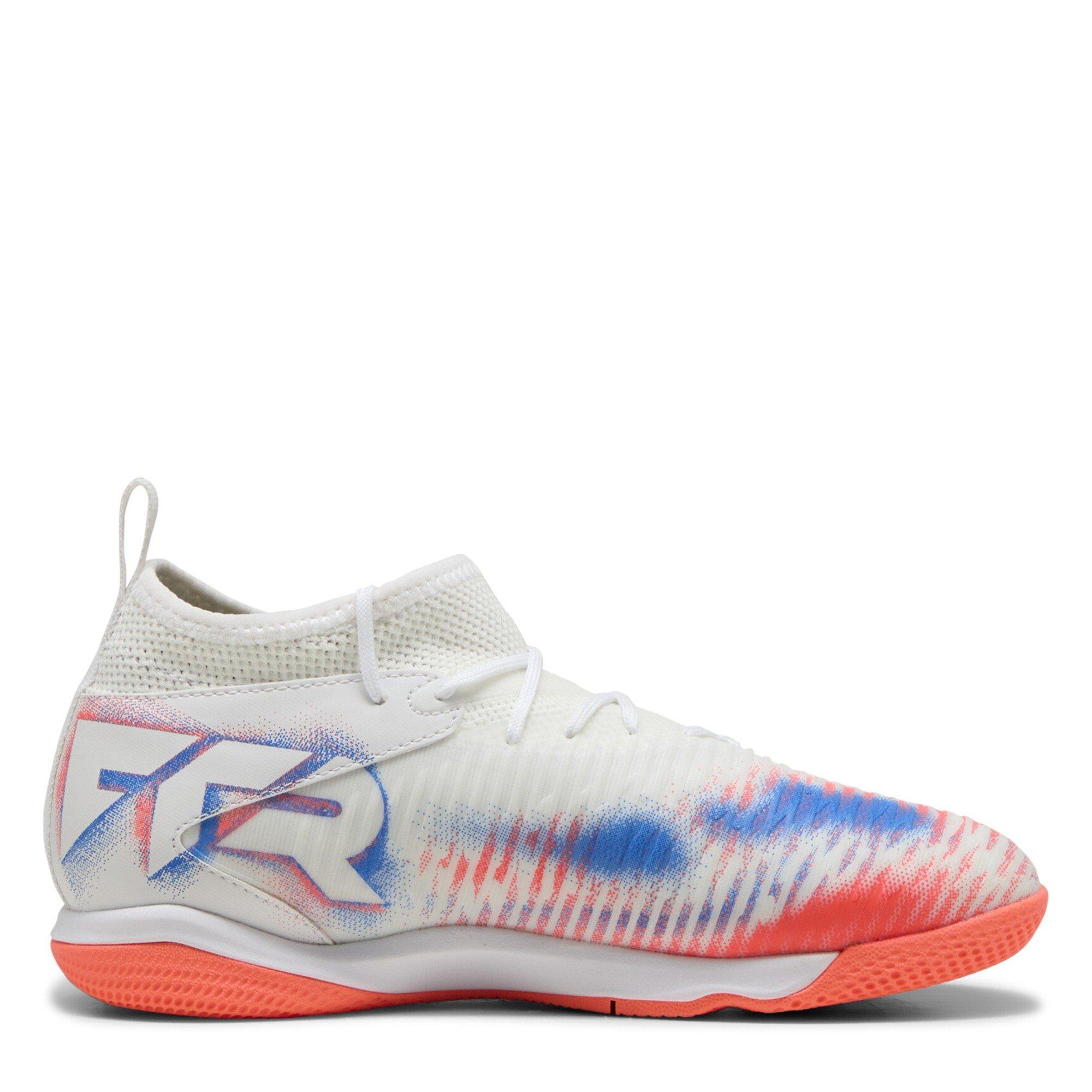 Wht-Blk-Glw Red - Puma - Unisex Kids' Firm Ground Football Boots - 4