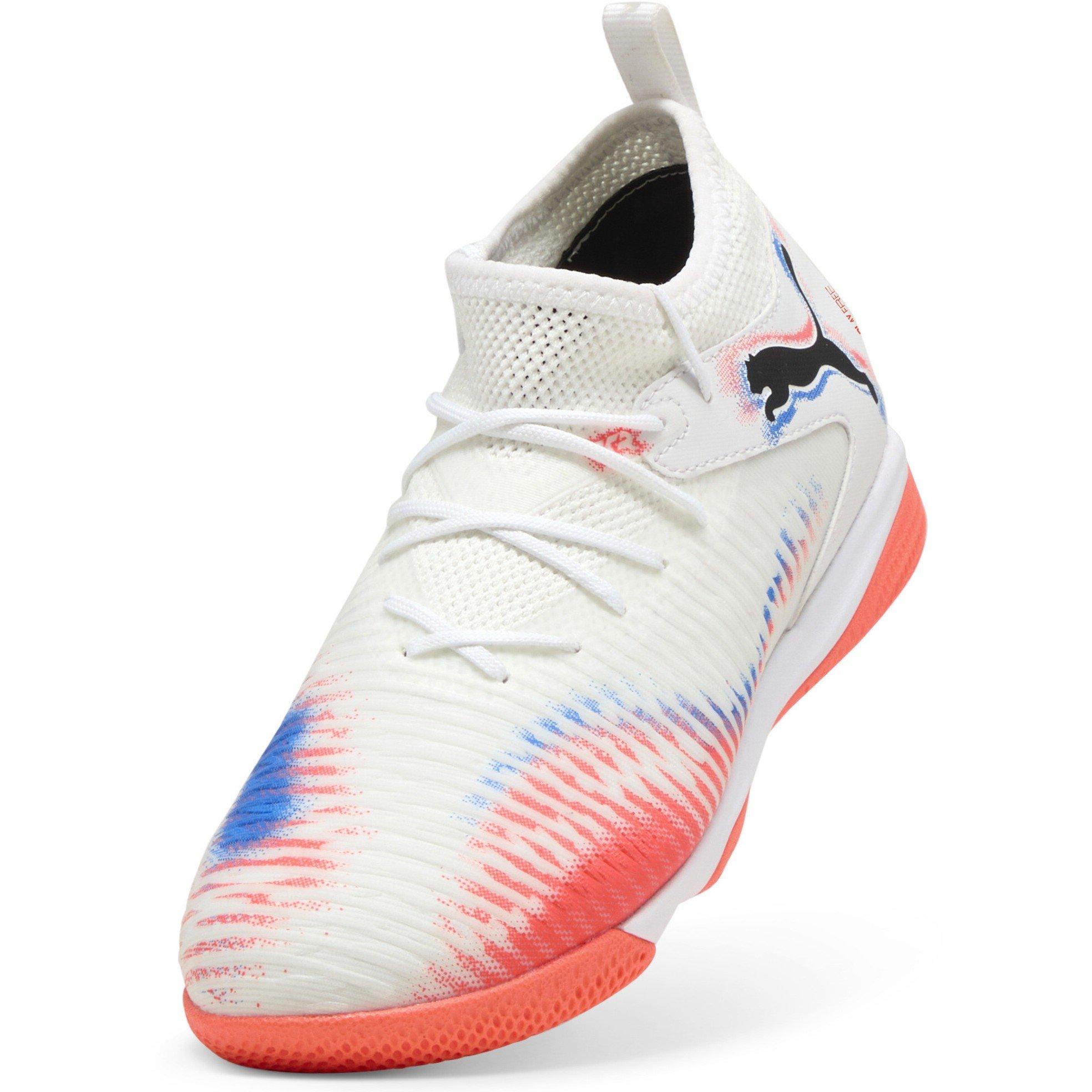 Wht-Blk-Glw Red - Puma - Unisex Kids' Firm Ground Football Boots - 6