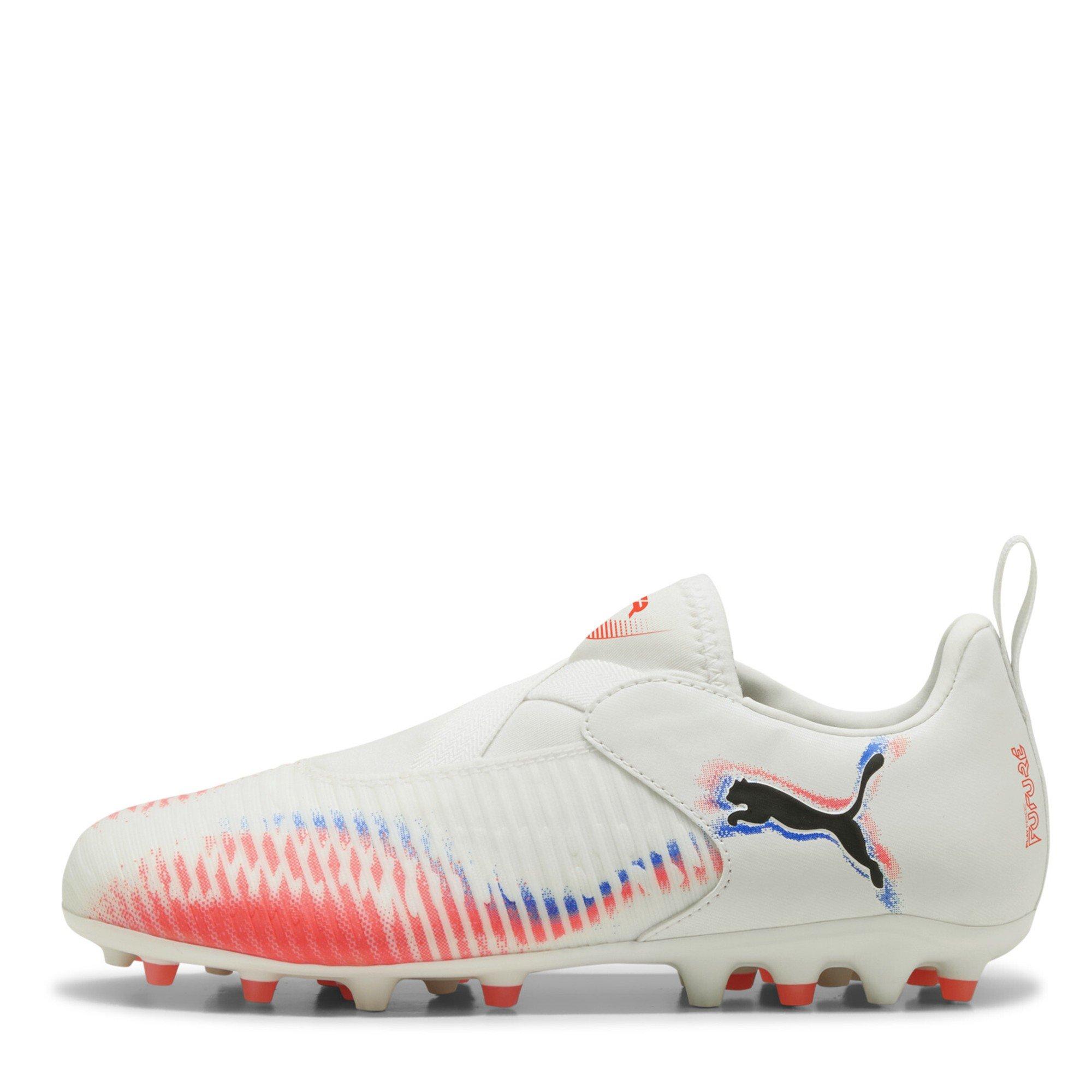 Wht-Blk-Glw Red - Puma - Unisex Kids' Future 8 Match Firm Ground Football Boots - 2