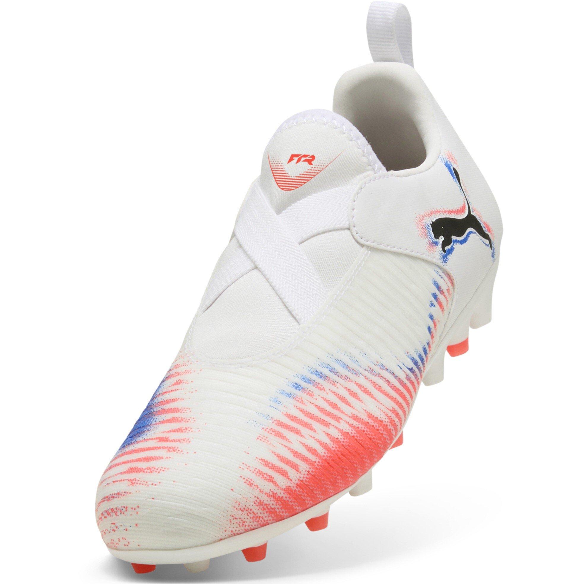 Wht-Blk-Glw Red - Puma - Unisex Kids' Future 8 Match Firm Ground Football Boots - 6
