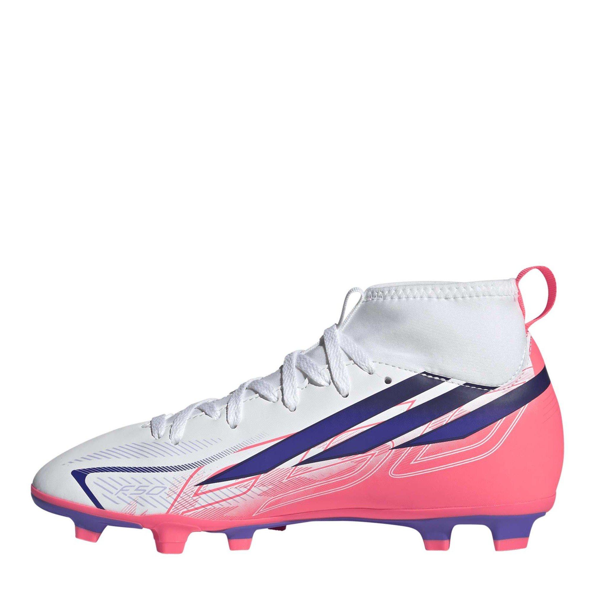 Wit/Koraal - adidas - F50 Hyperfast Club Mid Firm Ground Football Boots Kids - 2
