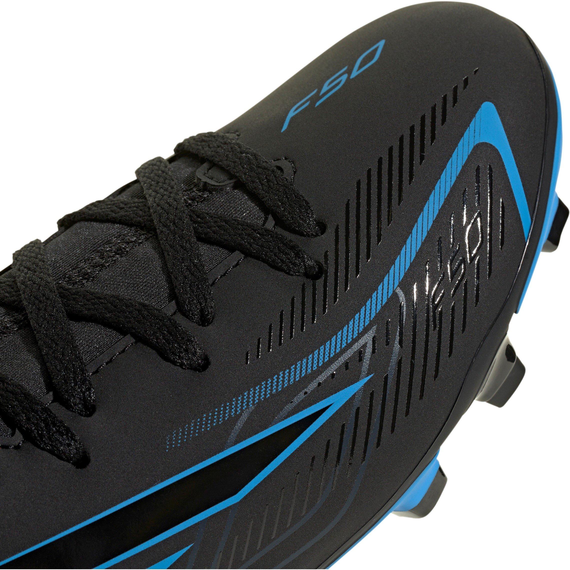 Schwarz/Blau - adidas - Kids' F50 Hyperfast Club Mid Firm Ground Football Boots - 8
