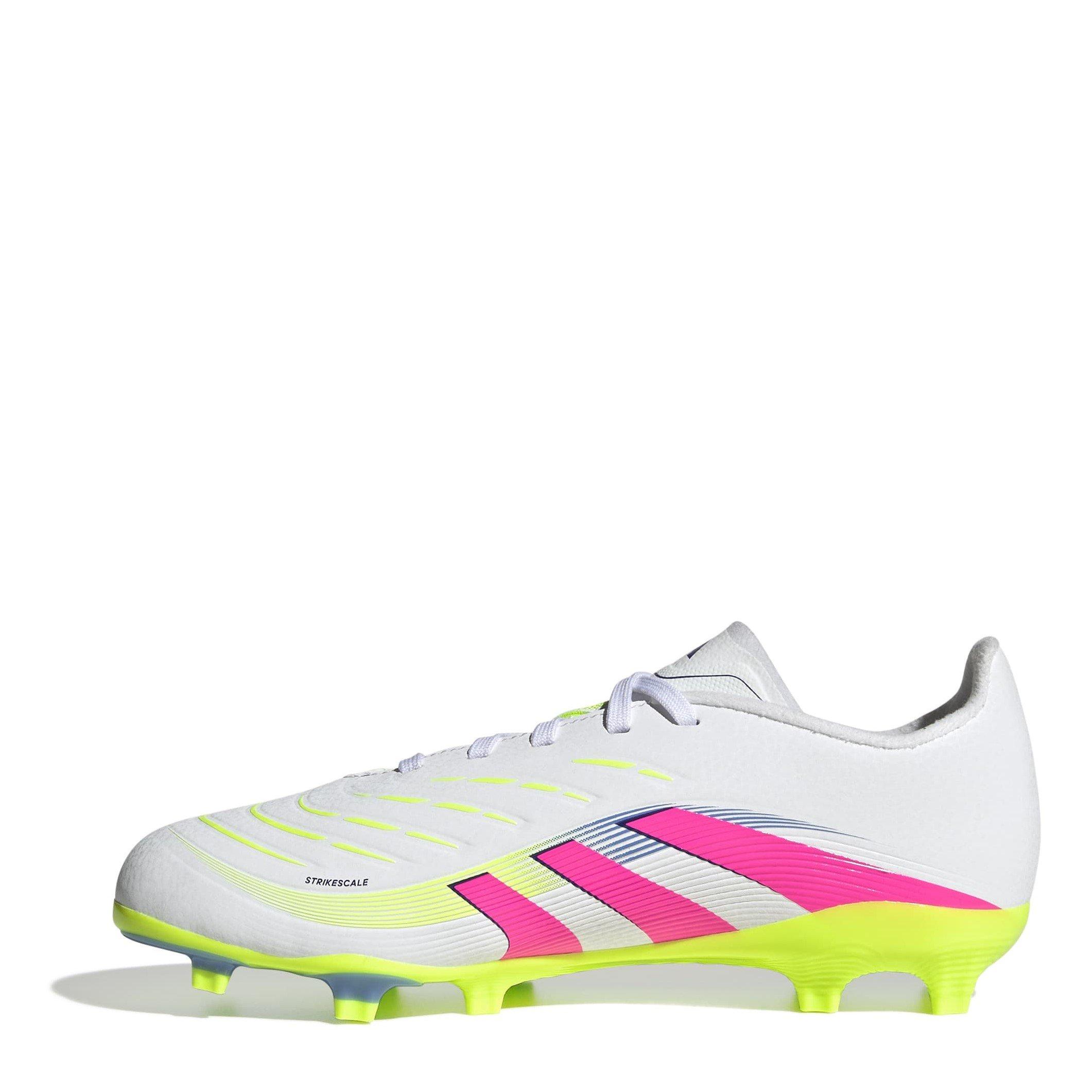 White/Pink - adidas - Predator League Childrens Firm Ground Football Boots - 2