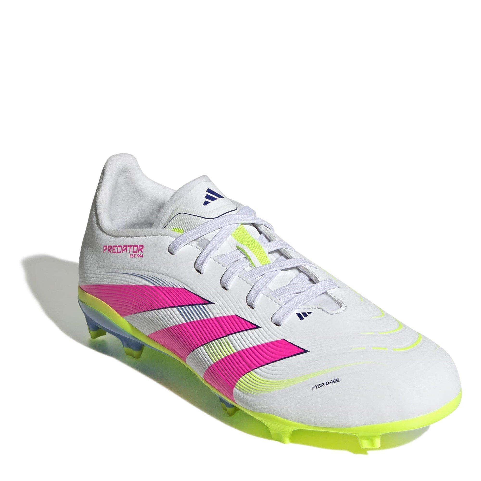 White/Pink - adidas - Predator League Childrens Firm Ground Football Boots - 3